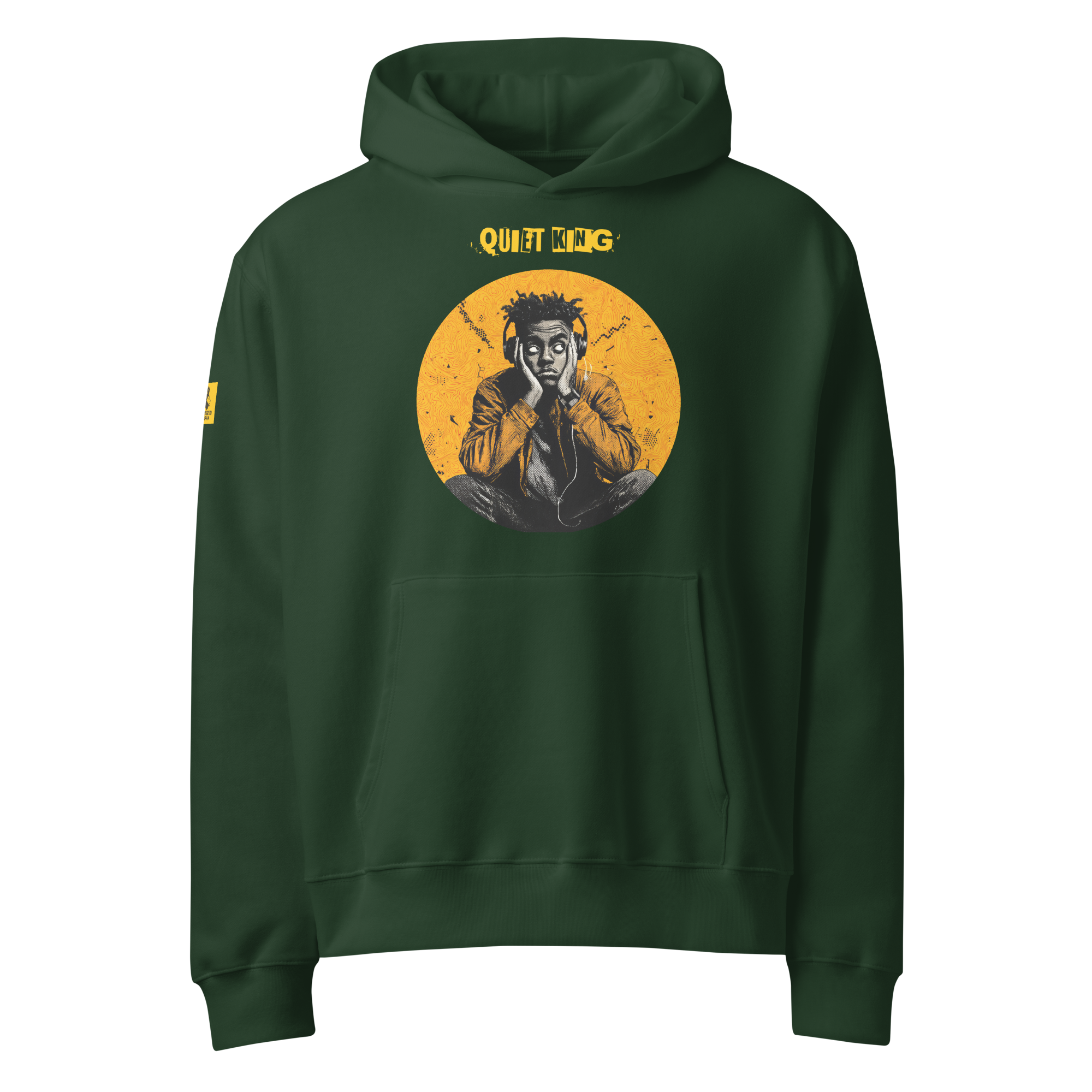 IntrovertedAlpha™ Oversized Hoodie in Forest for men, elevated everyday streetwear with a relaxed oversized fit