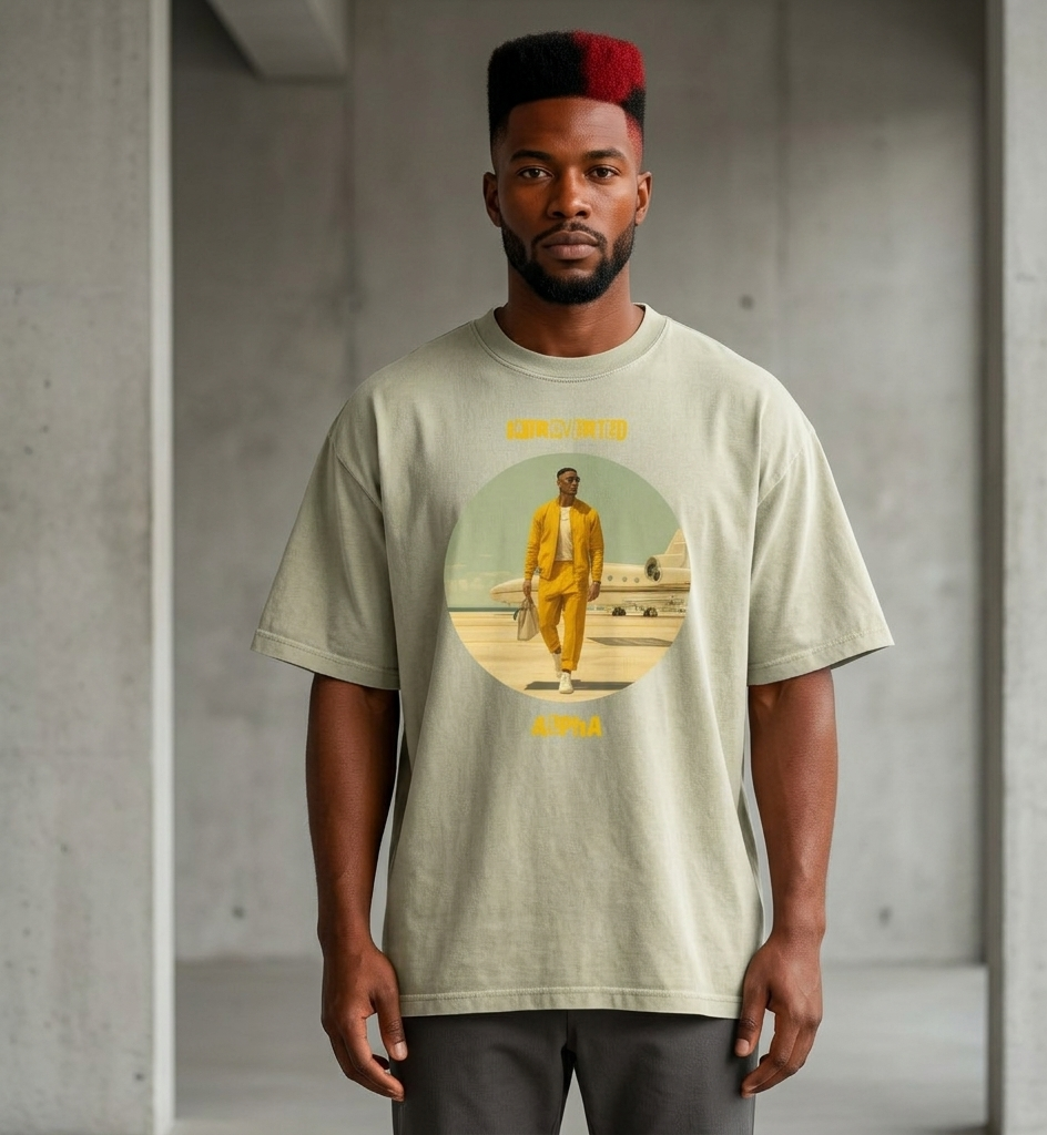 IntrovertedAlpha™ Oversized Faded T-Shirt in Faded Eucalyptus for men, washed green oversized T-shirt with premium casual style