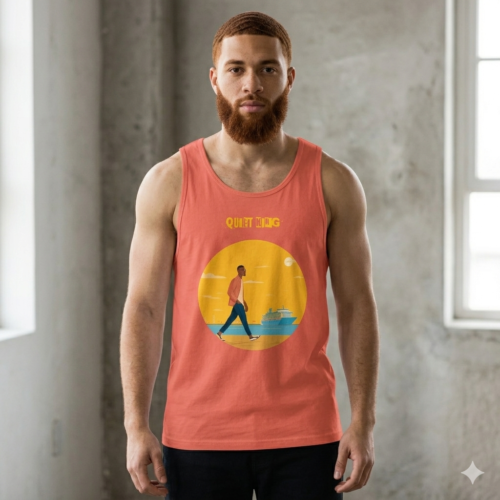 Xantho Philos™ Tank Top in Coral for men, lightweight summer tank top with a vibrant casual tone