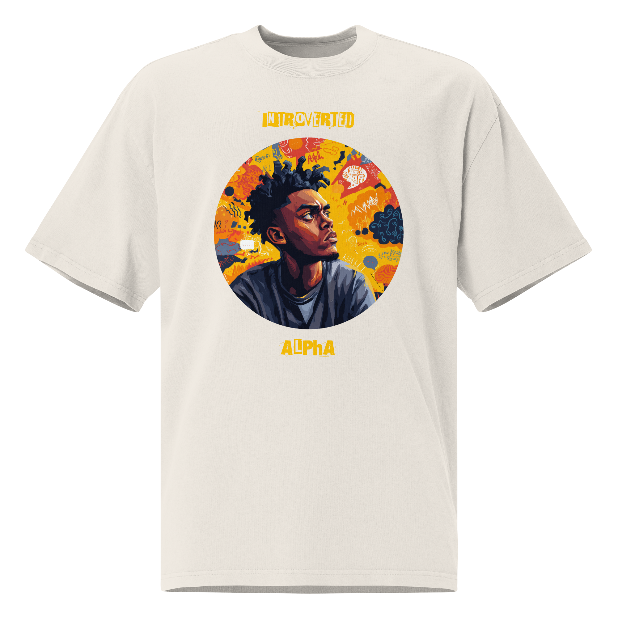 Xantho Philos™ Oversized Faded T-Shirt in Faded Bone for men, soft neutral oversized T-shirt with a minimalist streetwear feel