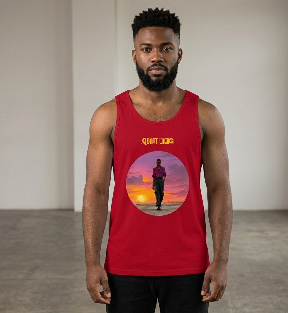 IntrovertedAlpha™ Tank Top in Red for men, bold premium tank top with lightweight streetwear style