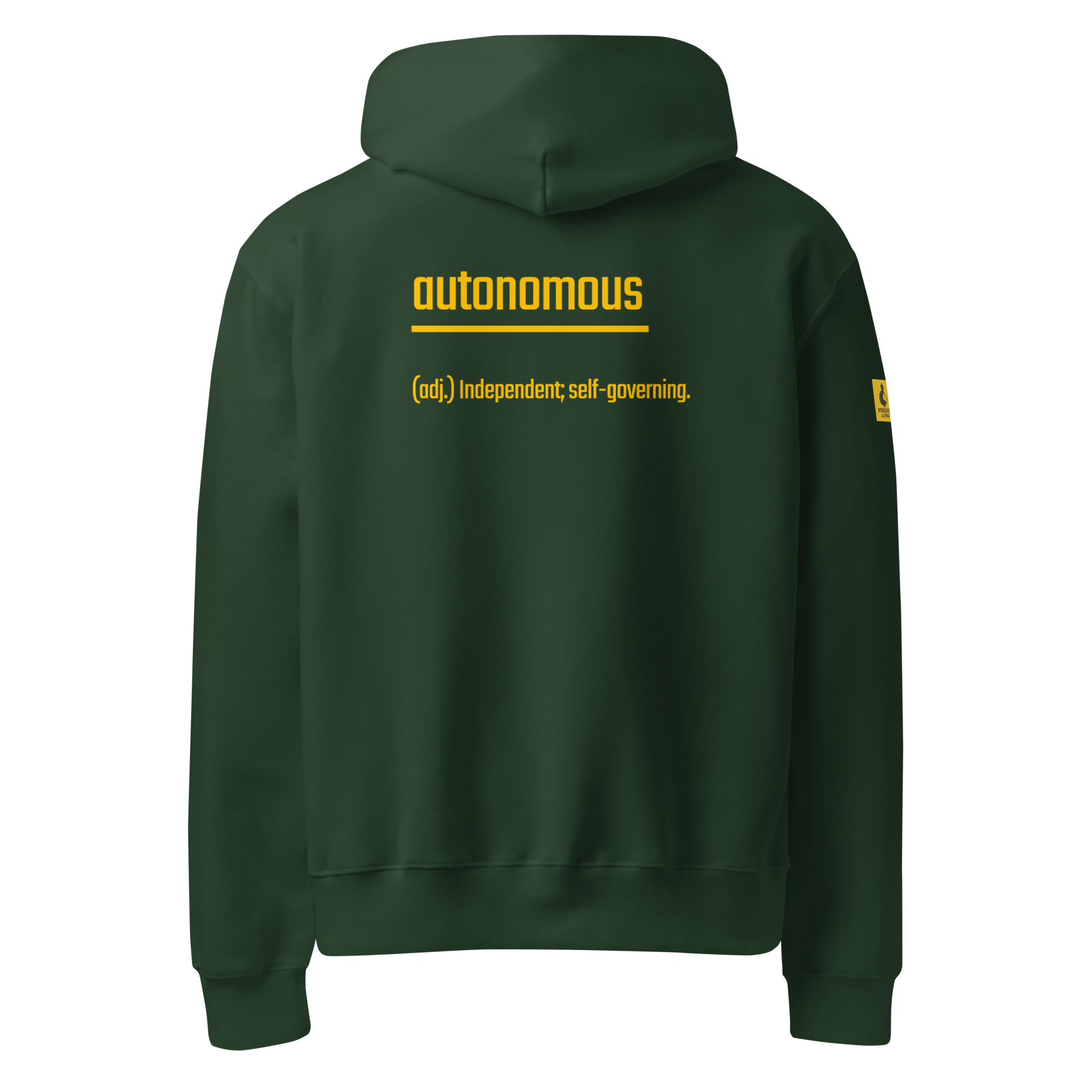 IntrovertedAlpha™ Oversized Hoodie in Forest for men, elevated everyday streetwear with a relaxed oversized fit