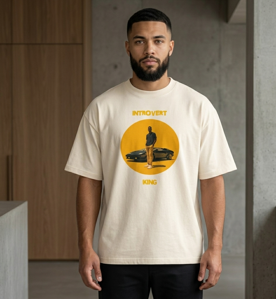 Xantho Philos™ Box Tee in Vintage White for men, soft-toned box tee with a minimalist oversized fit