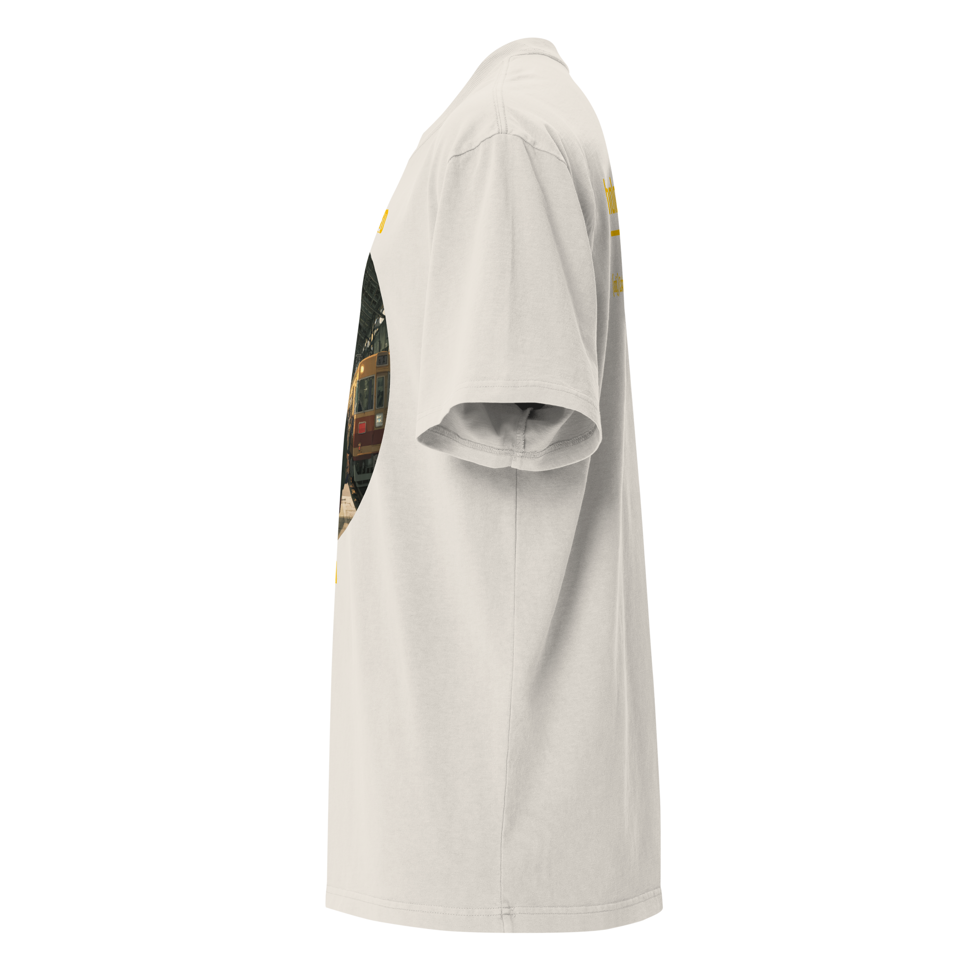 IntrovertedAlpha™ Oversized Faded T-Shirt in Faded Bone for men, soft neutral oversized T-shirt with a minimalist streetwear feel