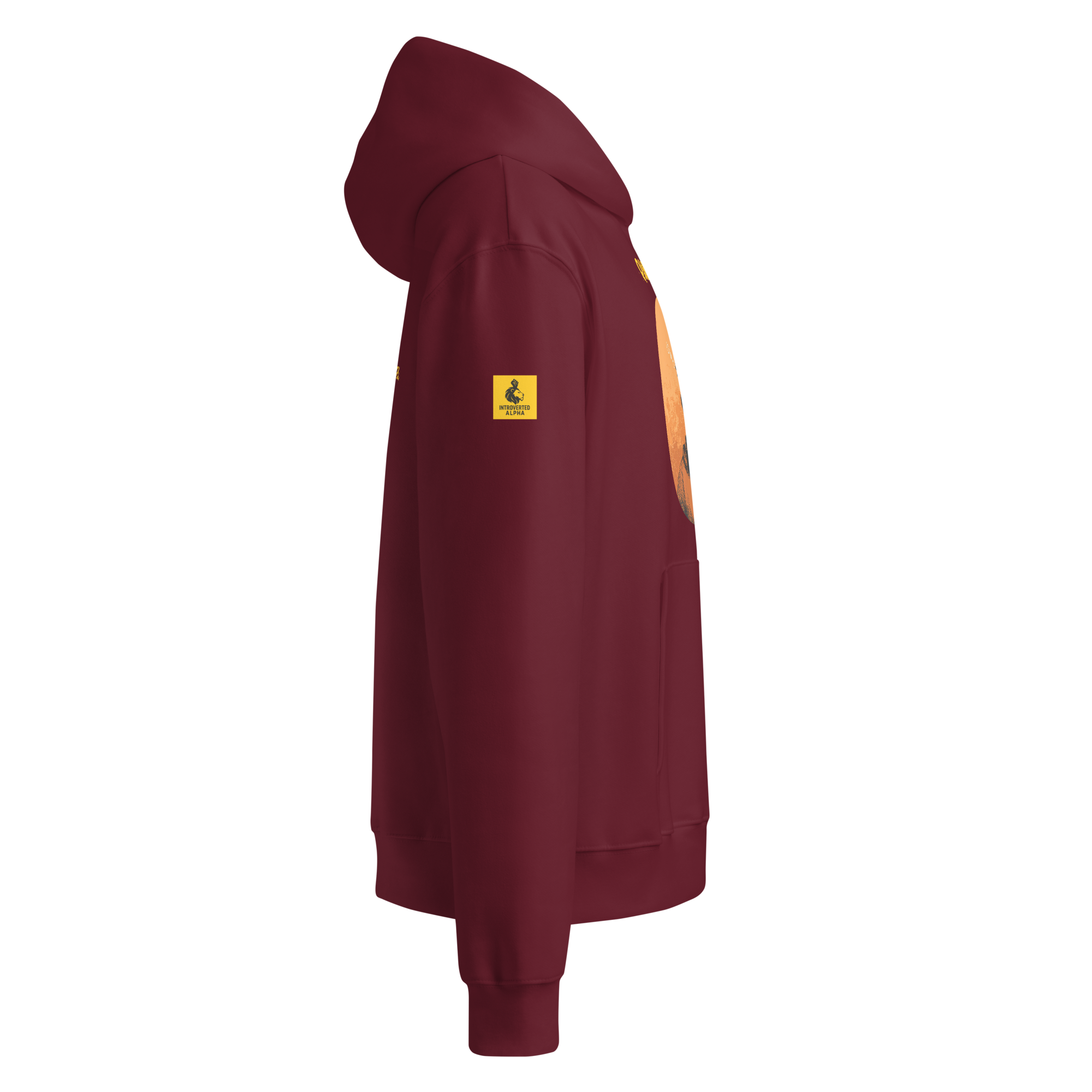 Xantho Philos™ Oversized Hoodie in Maroon for men, premium oversized hoodie with heavyweight comfort