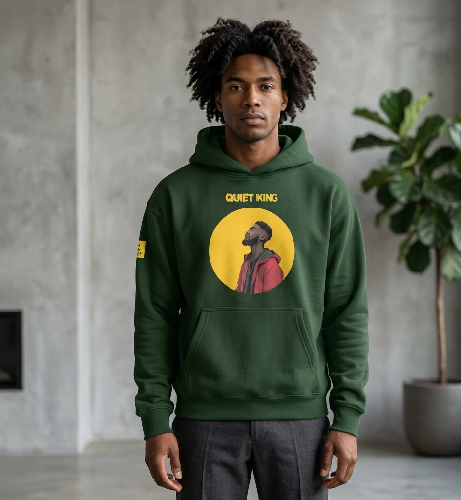 IntrovertedAlpha™ Oversized Hoodie in Forest for men, elevated everyday streetwear with a relaxed oversized fit