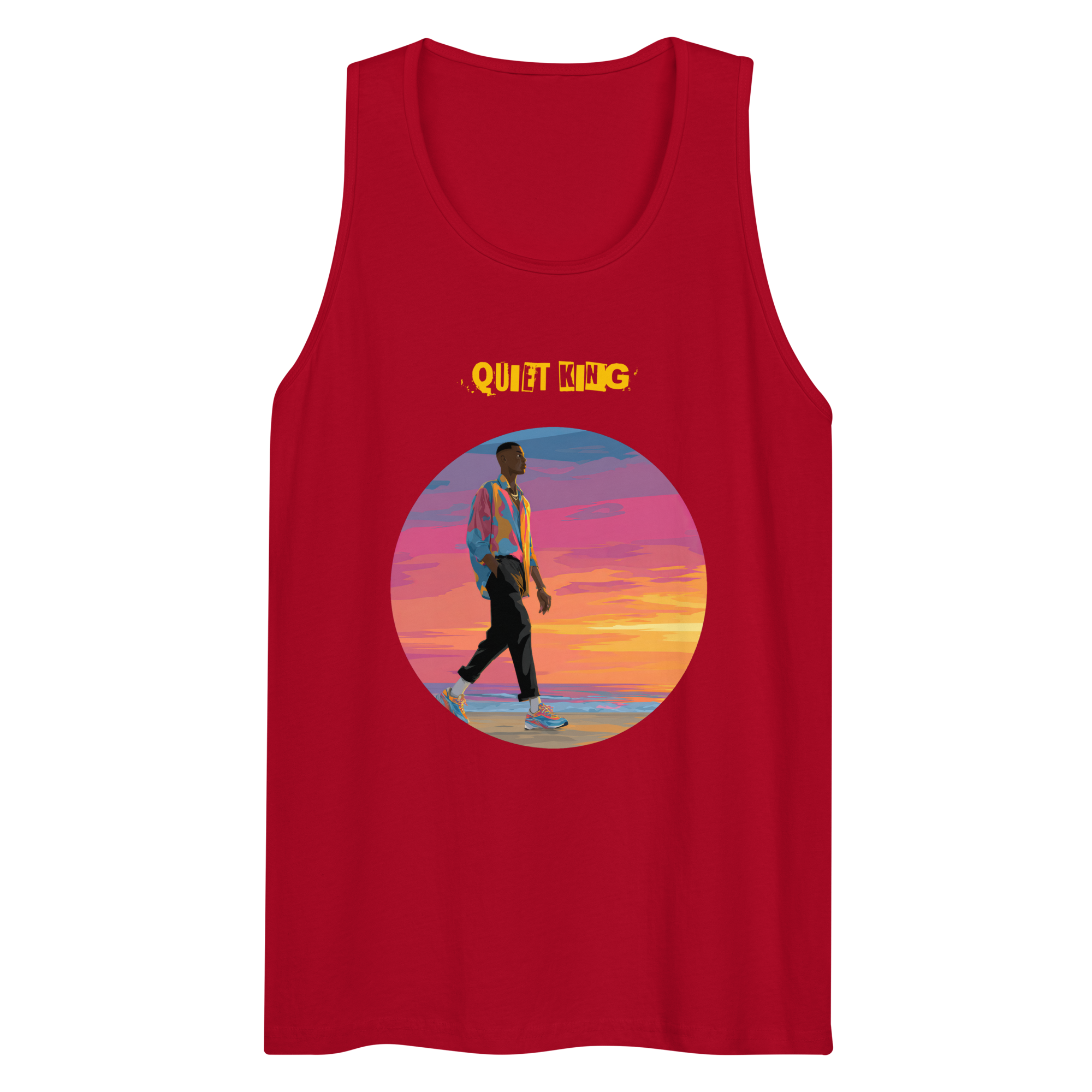 IntrovertedAlpha™ Tank Top in Red for men, bold premium tank top with lightweight streetwear style