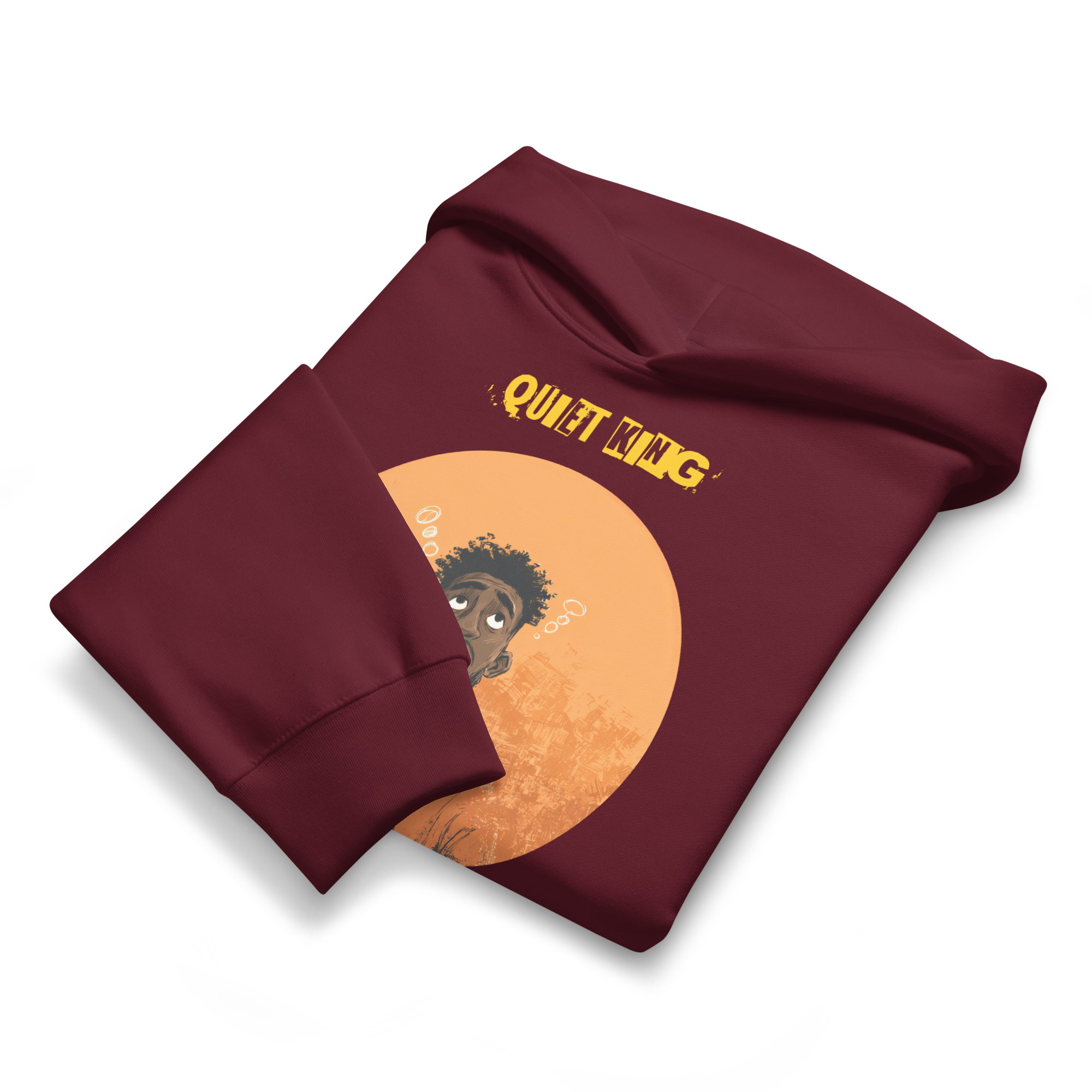 Xantho Philos™ Oversized Hoodie in Maroon for men, premium oversized hoodie with heavyweight comfort