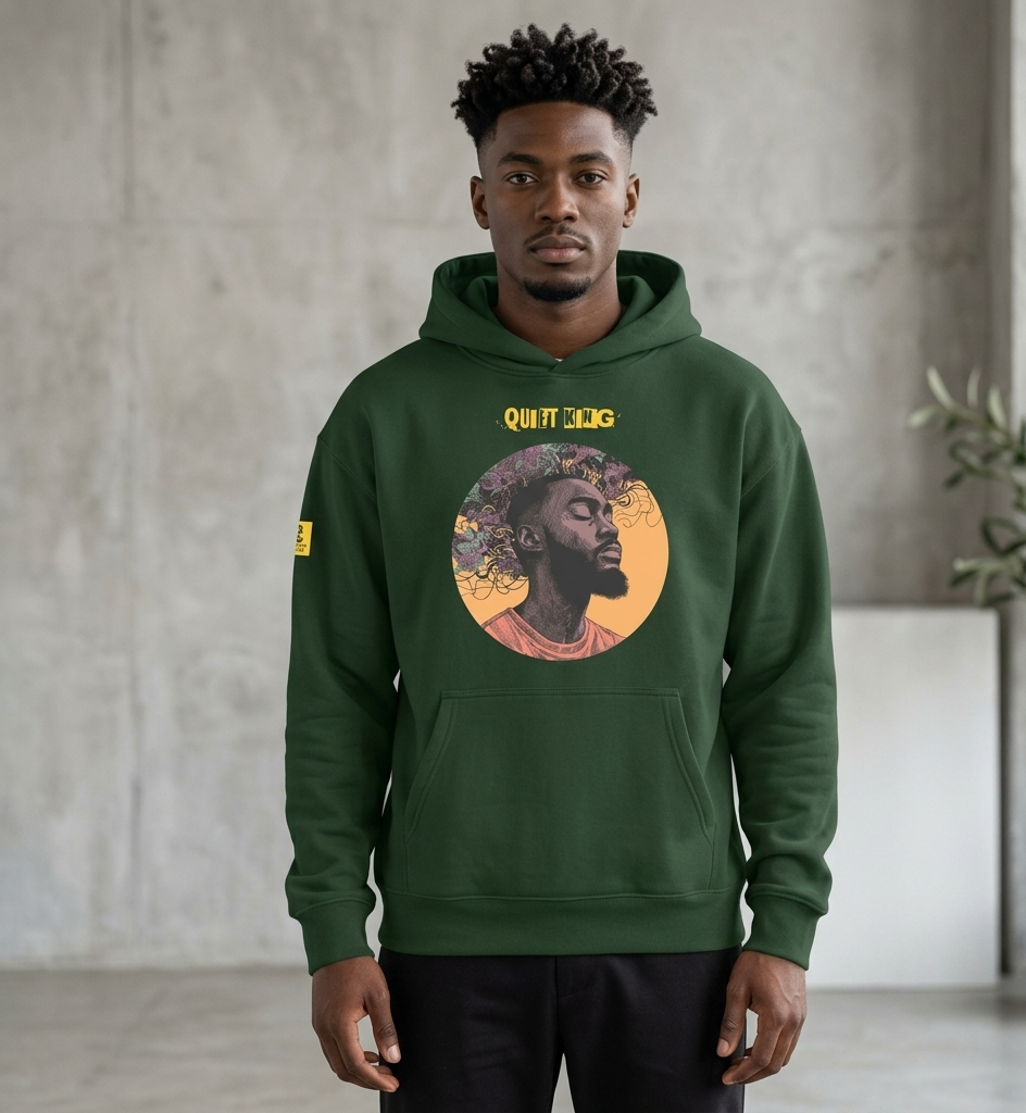 IntrovertedAlpha™ Oversized Hoodie in Forest for men, elevated everyday streetwear with a relaxed oversized fit
