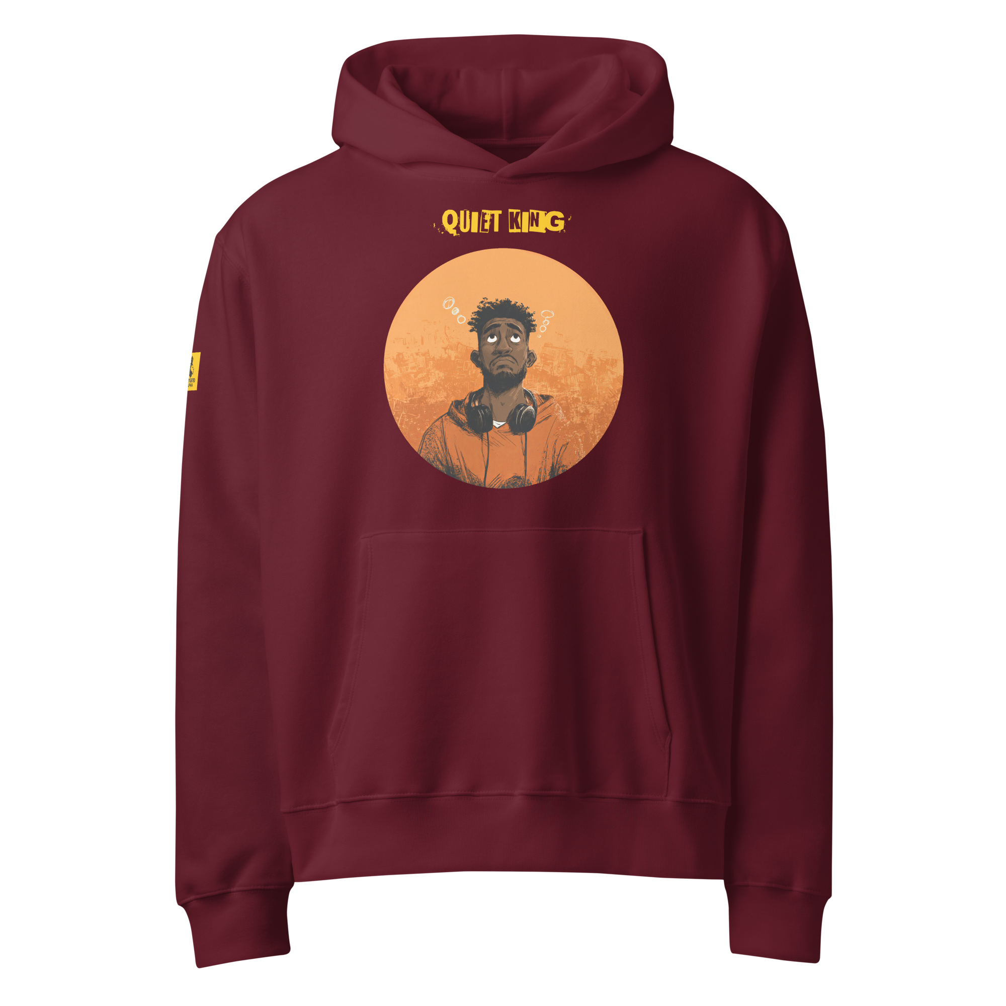 Xantho Philos™ Oversized Hoodie in Maroon for men, premium oversized hoodie with heavyweight comfort