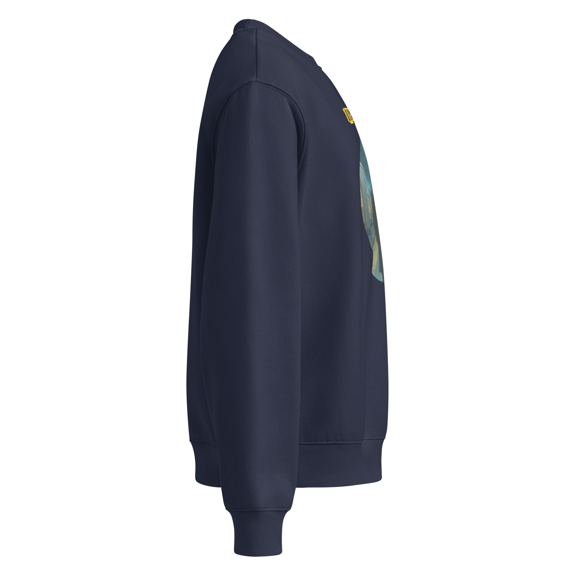 IntrovertedAlpha™ Oversized Sweatshirt in Navy for men, minimalist premium sweatshirt with everyday streetwear style