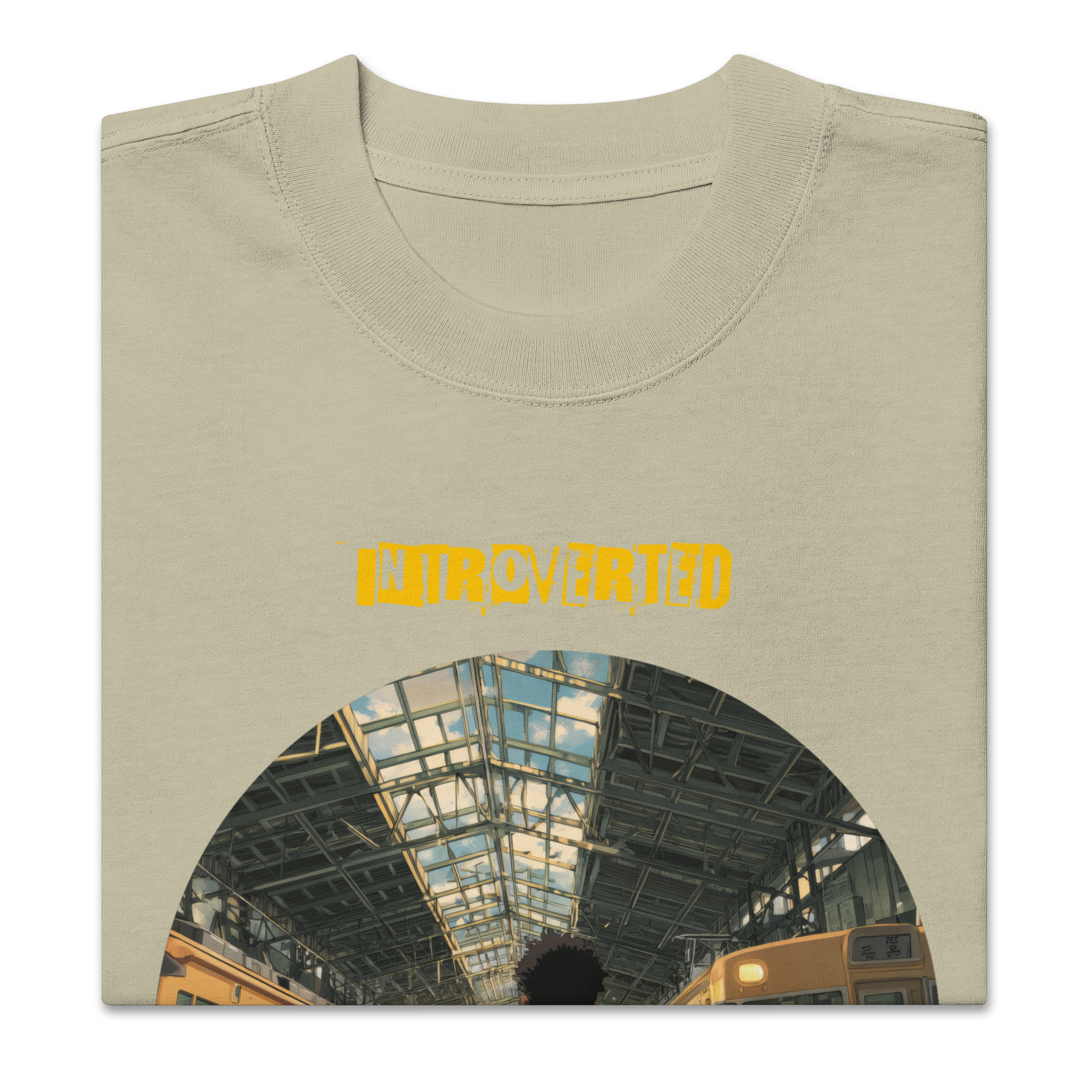 IntrovertedAlpha™ Oversized Faded T-Shirt in Faded Eucalyptus for men, washed green oversized T-shirt with premium casual style