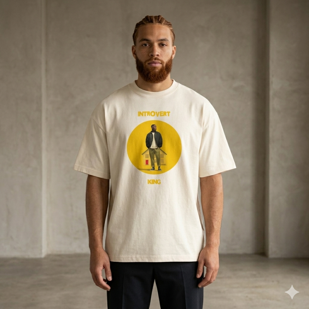 Xantho Philos™ Box Tee in Vintage White for men, soft-toned box tee with a minimalist oversized fit