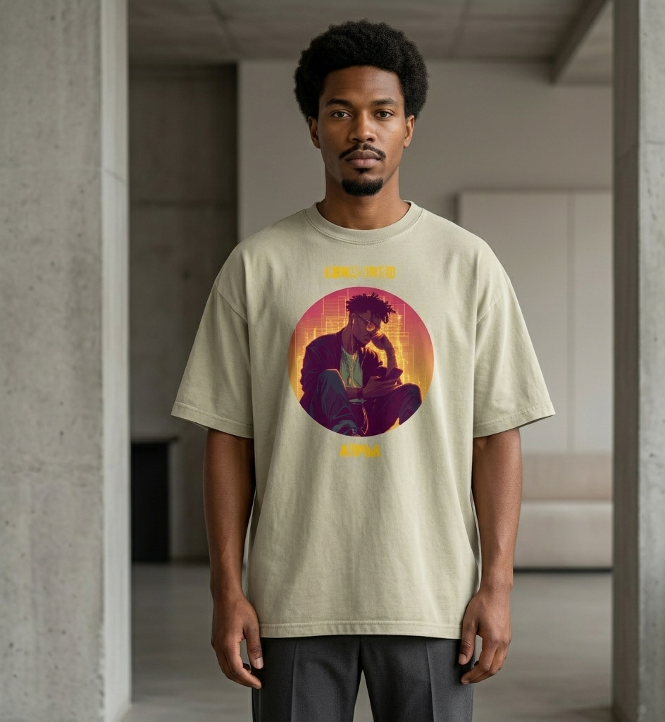 IntrovertedAlpha™ Oversized Faded T-Shirt in Faded Eucalyptus for men, washed green oversized T-shirt with premium casual style