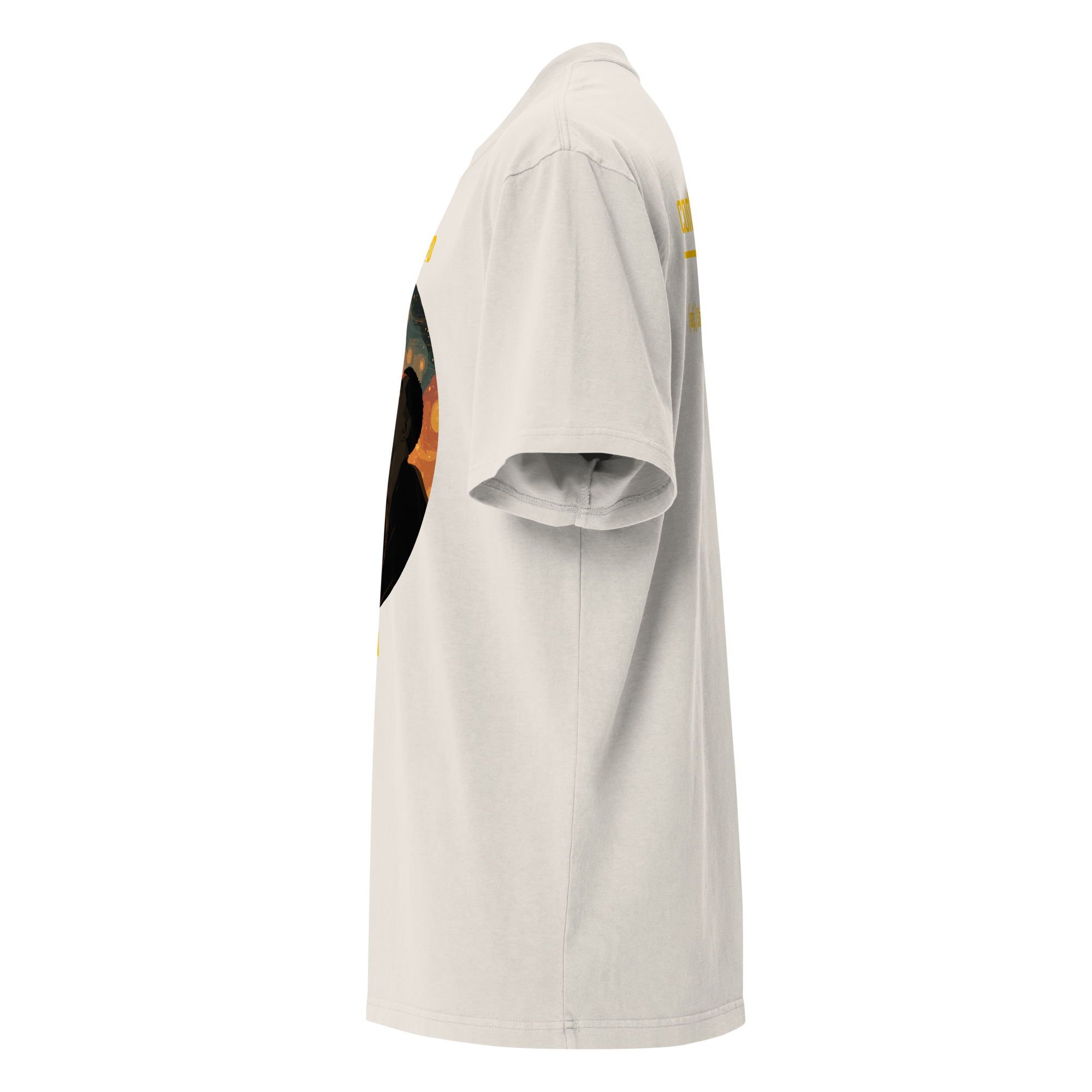 IntrovertedAlpha™ Oversized Faded T-Shirt in Faded Bone for men, soft neutral oversized T-shirt with a minimalist streetwear feel