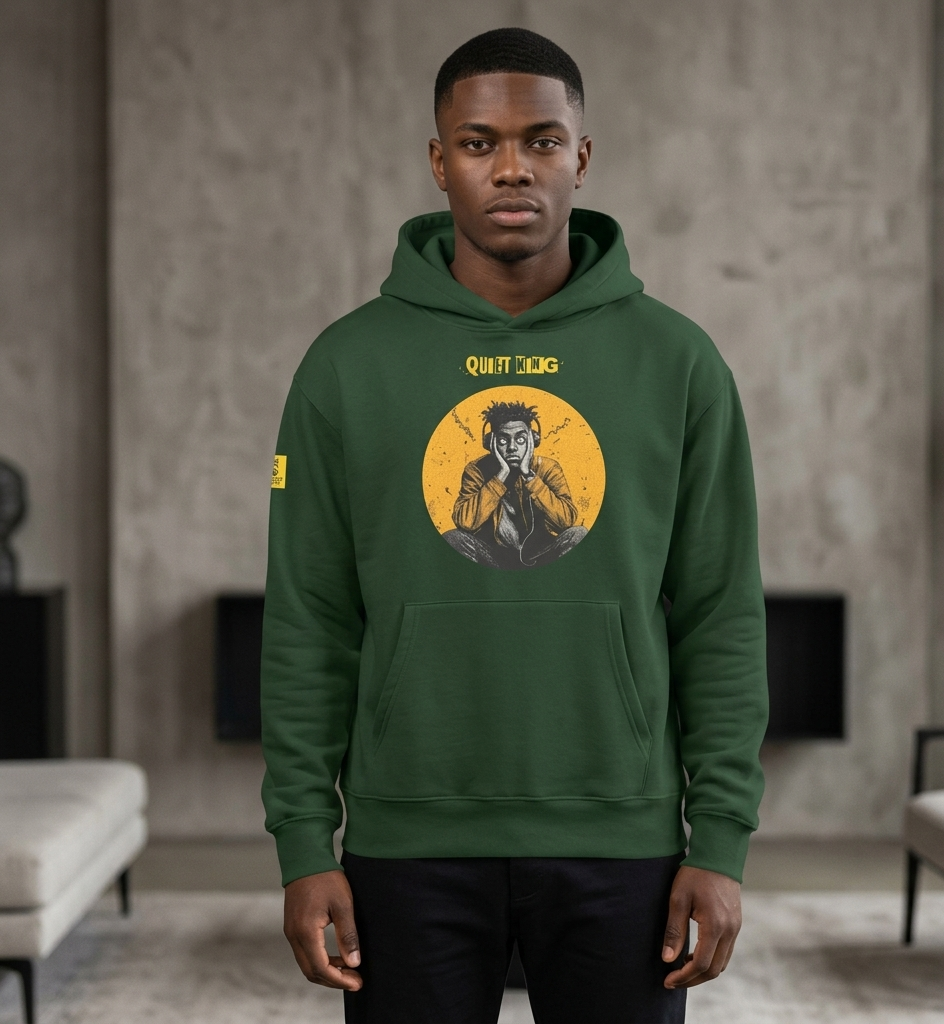 IntrovertedAlpha™ Oversized Hoodie in Forest for men, elevated everyday streetwear with a relaxed oversized fit