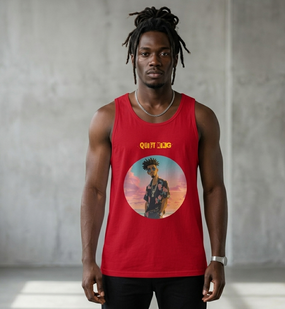 IntrovertedAlpha™ Tank Top in Red for men, bold premium tank top with lightweight streetwear style