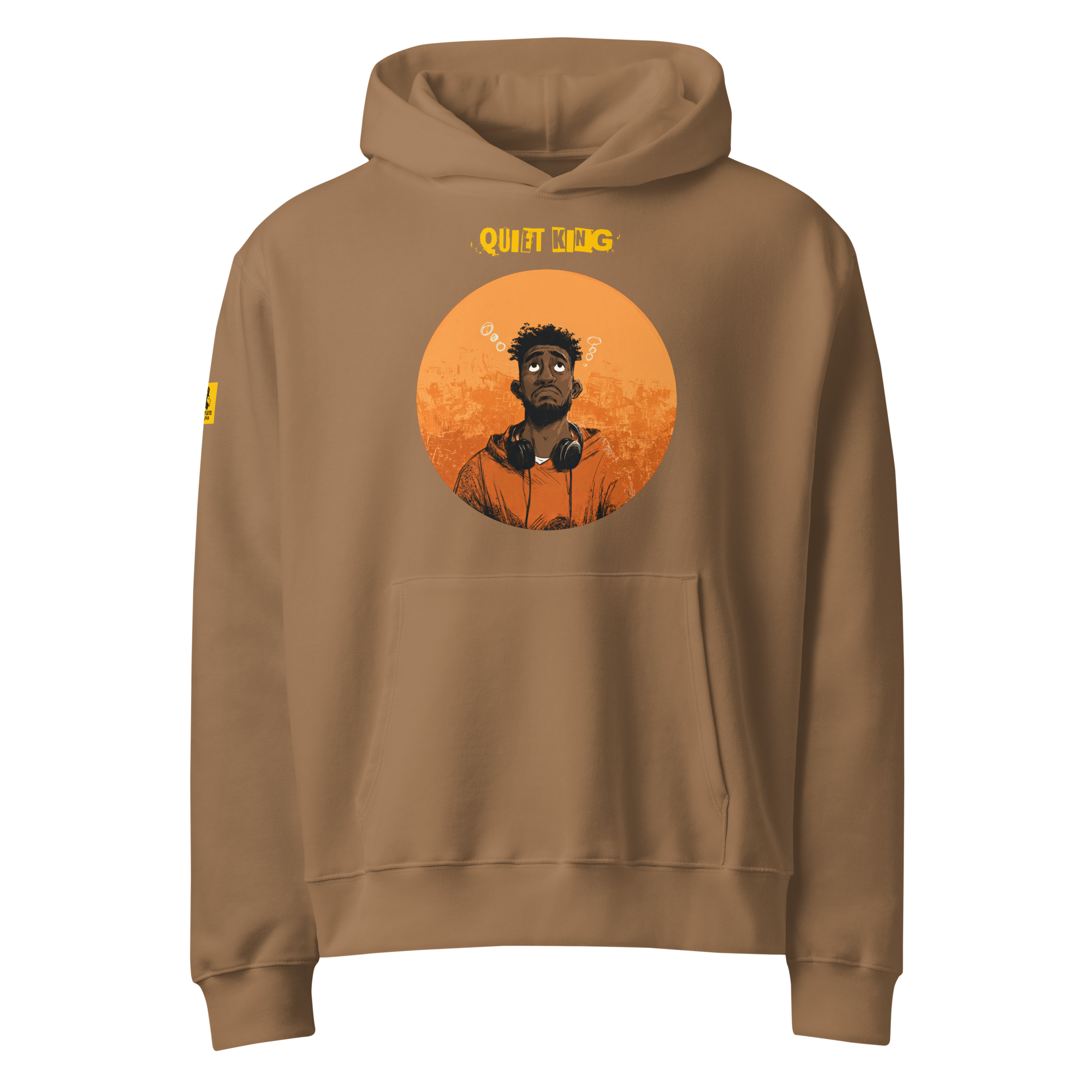 Xantho Philos™ Oversized Hoodie in Vintage Brown for men, premium oversized streetwear with a warm neutral tone