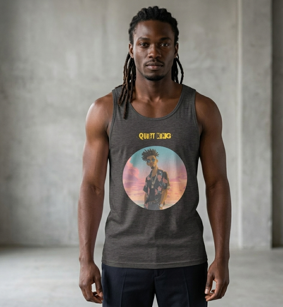 IntrovertedAlpha™ Tank Top in Charcoal Heather for men, soft-blend tank top with a clean everyday fit