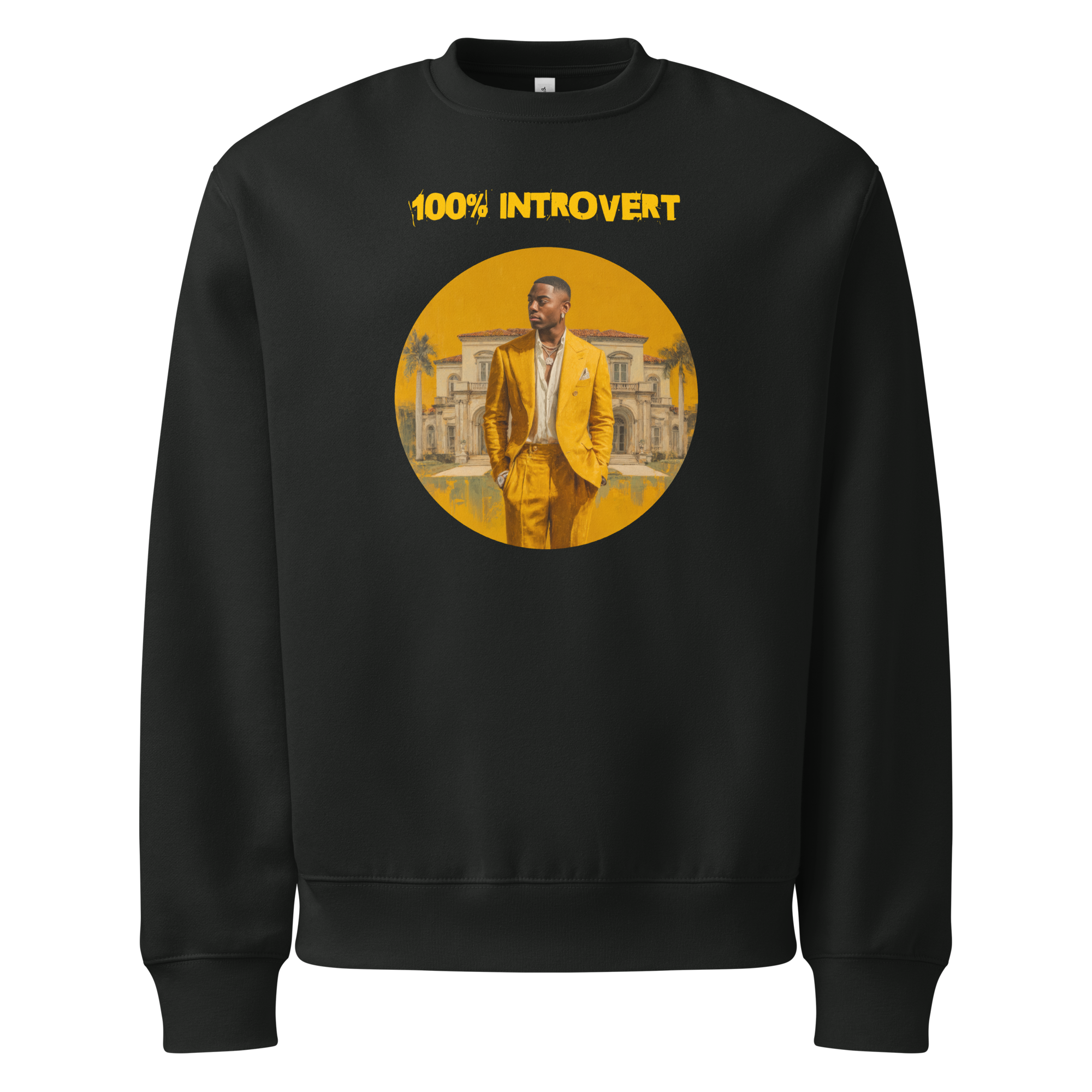 Xantho Philos™ Oversized Sweatshirt in Vintage Black for men, washed heavyweight sweatshirt with a relaxed oversized fit