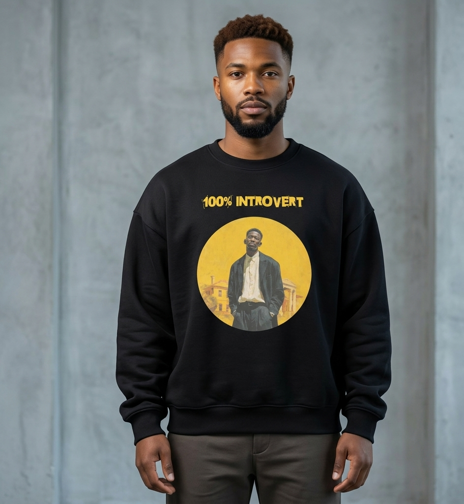 Xantho Philos™ Oversized Sweatshirt in Vintage Black for men, washed heavyweight sweatshirt with a relaxed oversized fit