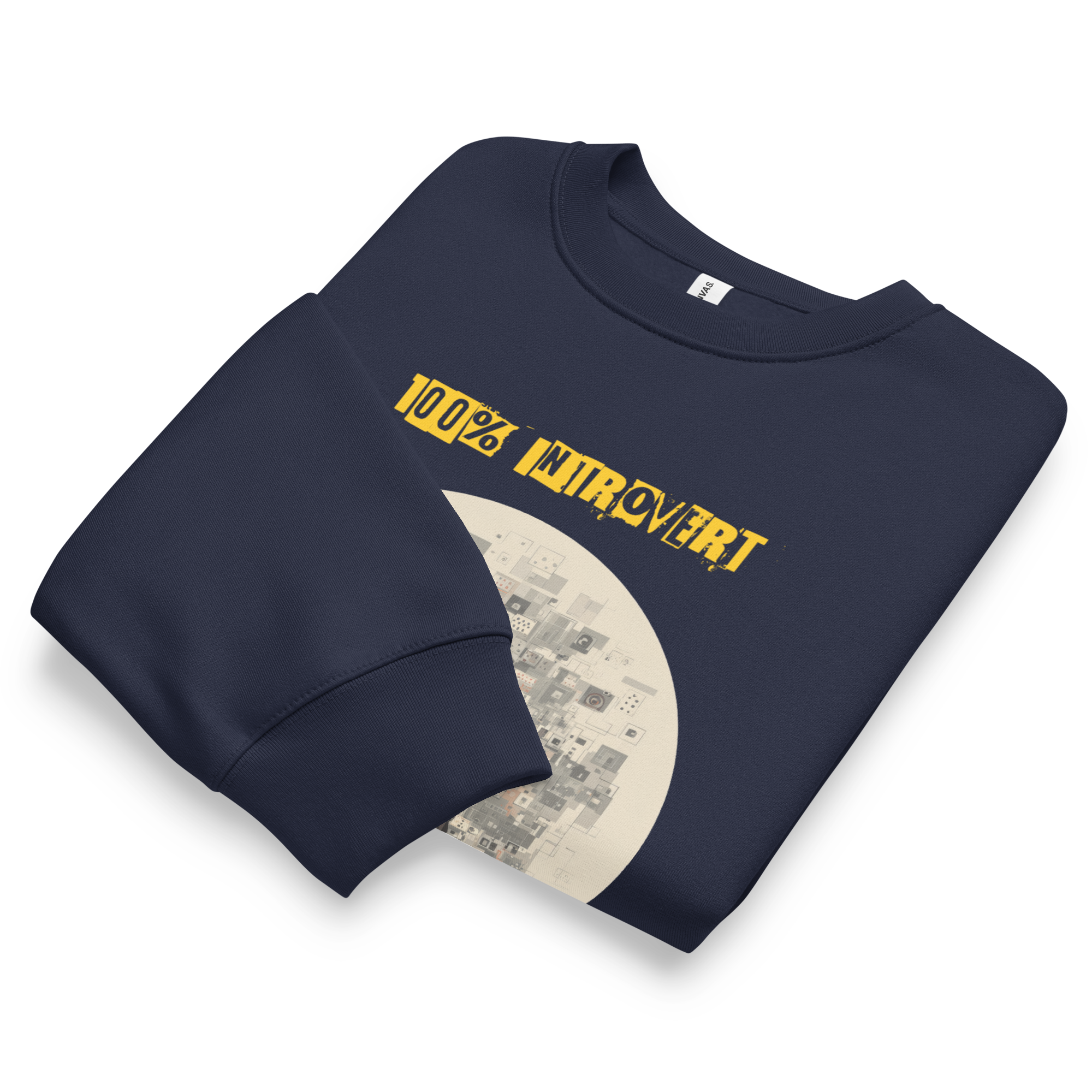 IntrovertedAlpha™ Oversized Sweatshirt in Navy for men, minimalist premium sweatshirt with everyday streetwear style