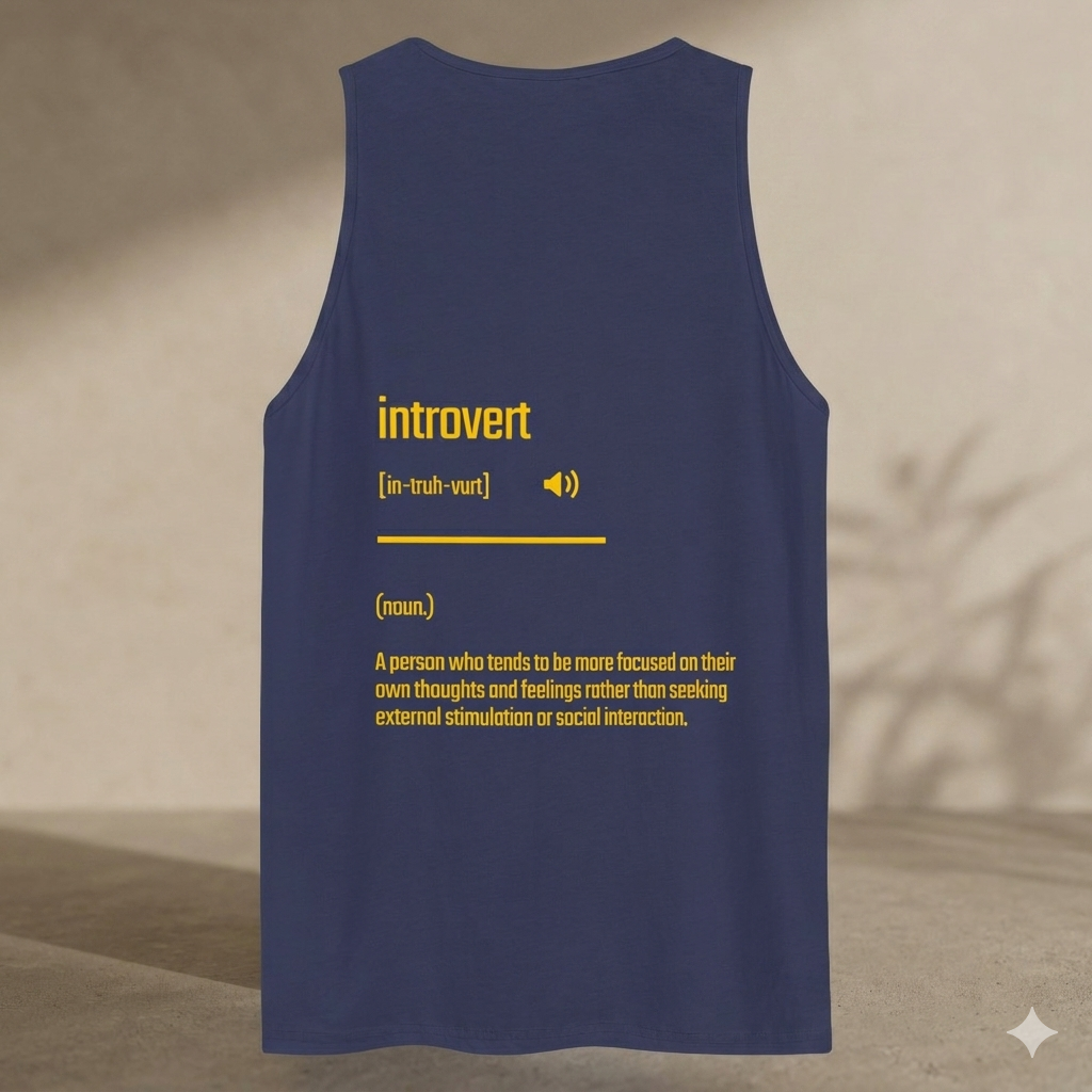 IntrovertedAlpha™ Tank Top in Harbor Blue for men, lightweight premium tank top with a clean casual tone