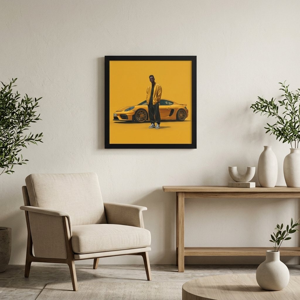 Earned Presence framed wall art from the Xantho Philos™ collection displayed in a refined contemporary residential interior.