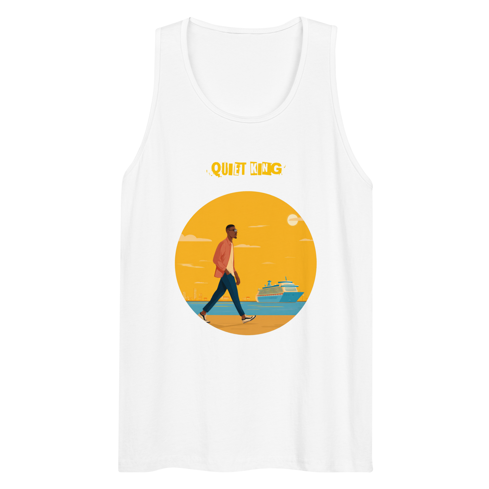 IntrovertedAlpha™ Tank Top in White for men, crisp minimalist tank top with a breathable everyday fit