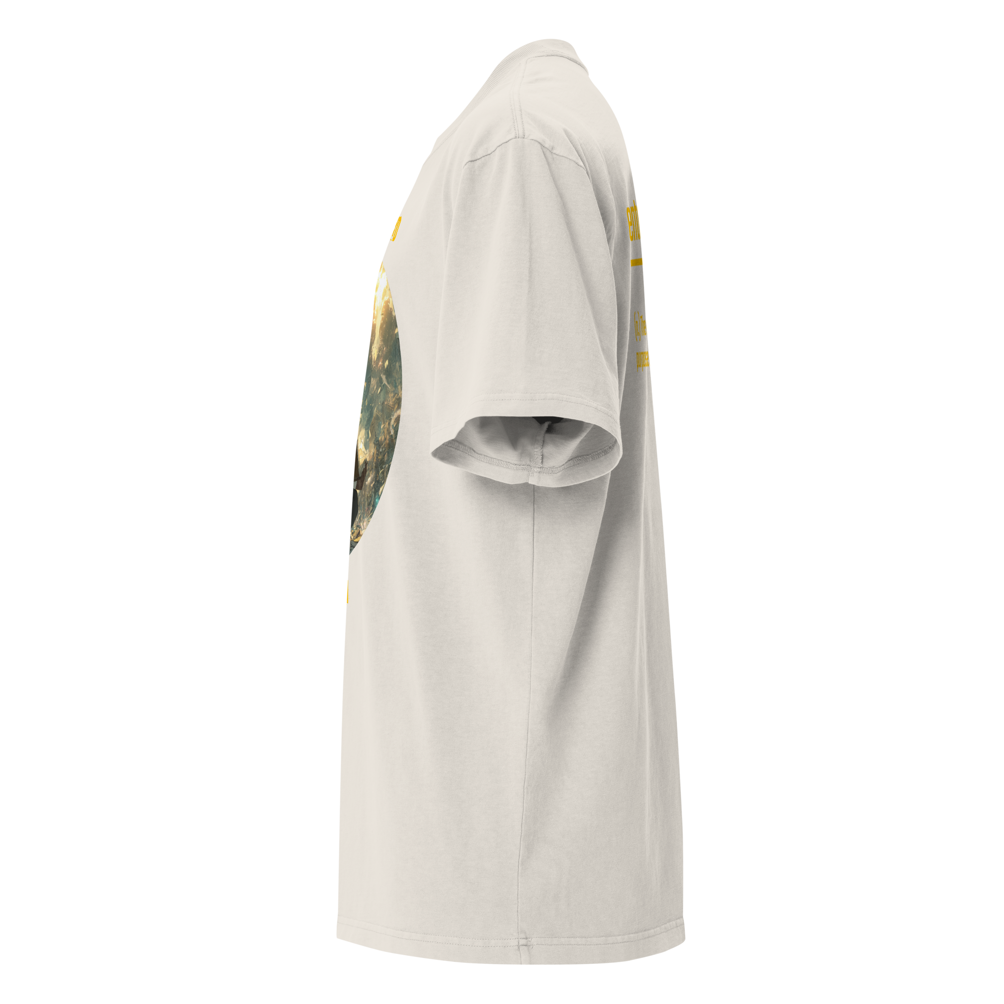 IntrovertedAlpha™ Oversized Faded T-Shirt in Faded Bone for men, soft neutral oversized T-shirt with a minimalist streetwear feel