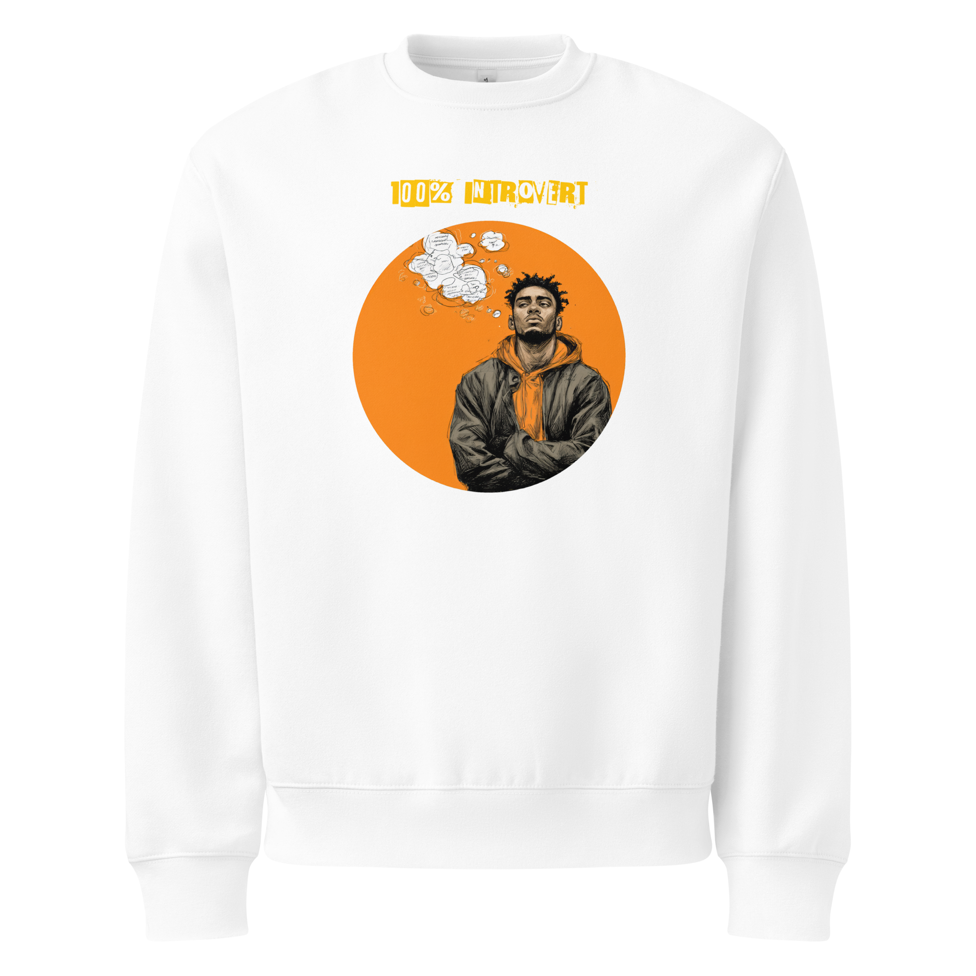 Xantho Philos™ Oversized Sweatshirt in White for men, clean minimalist sweatshirt with a premium heavyweight finish