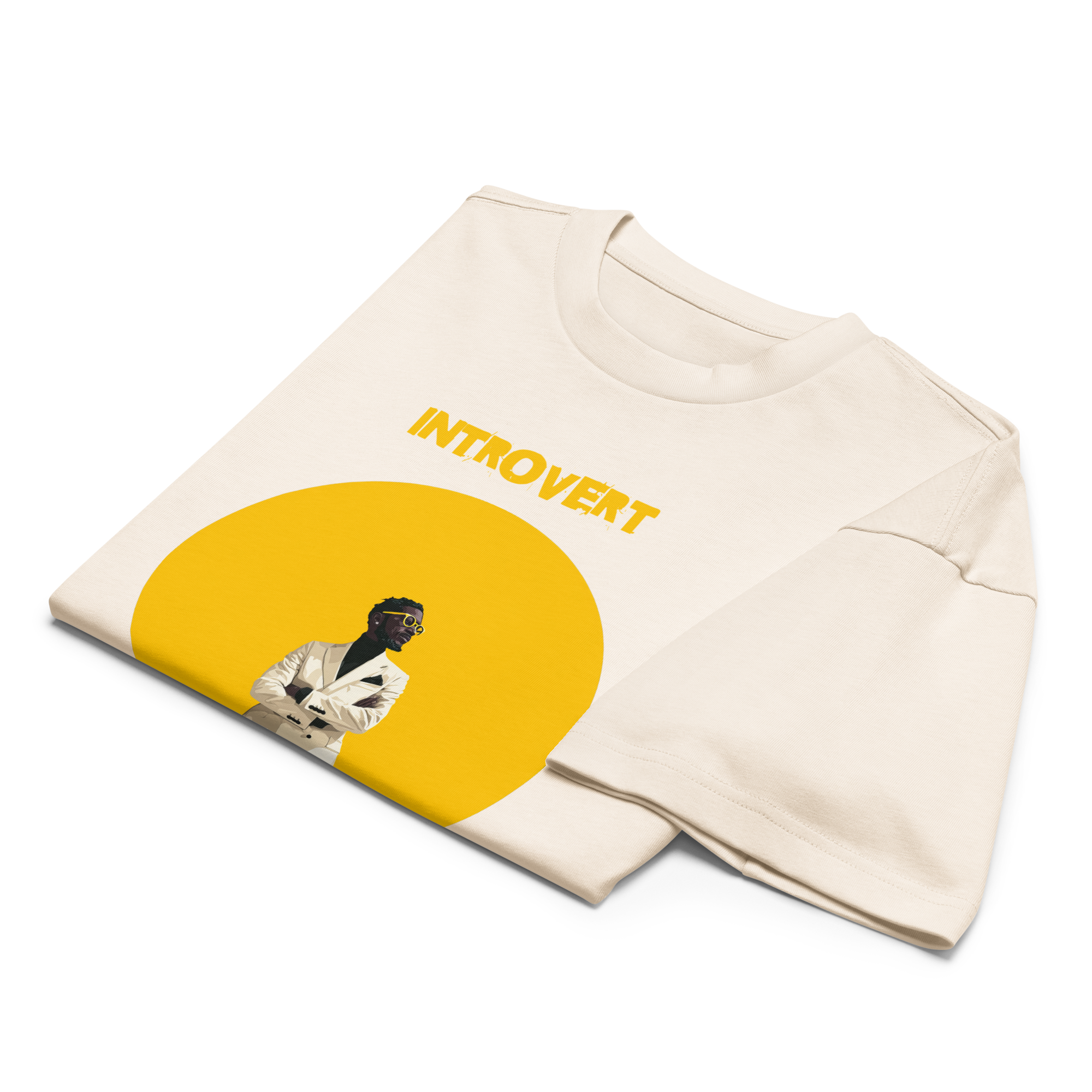 Xantho Philos™ Box Tee in Vintage White for men, soft-toned box tee with a minimalist oversized fit