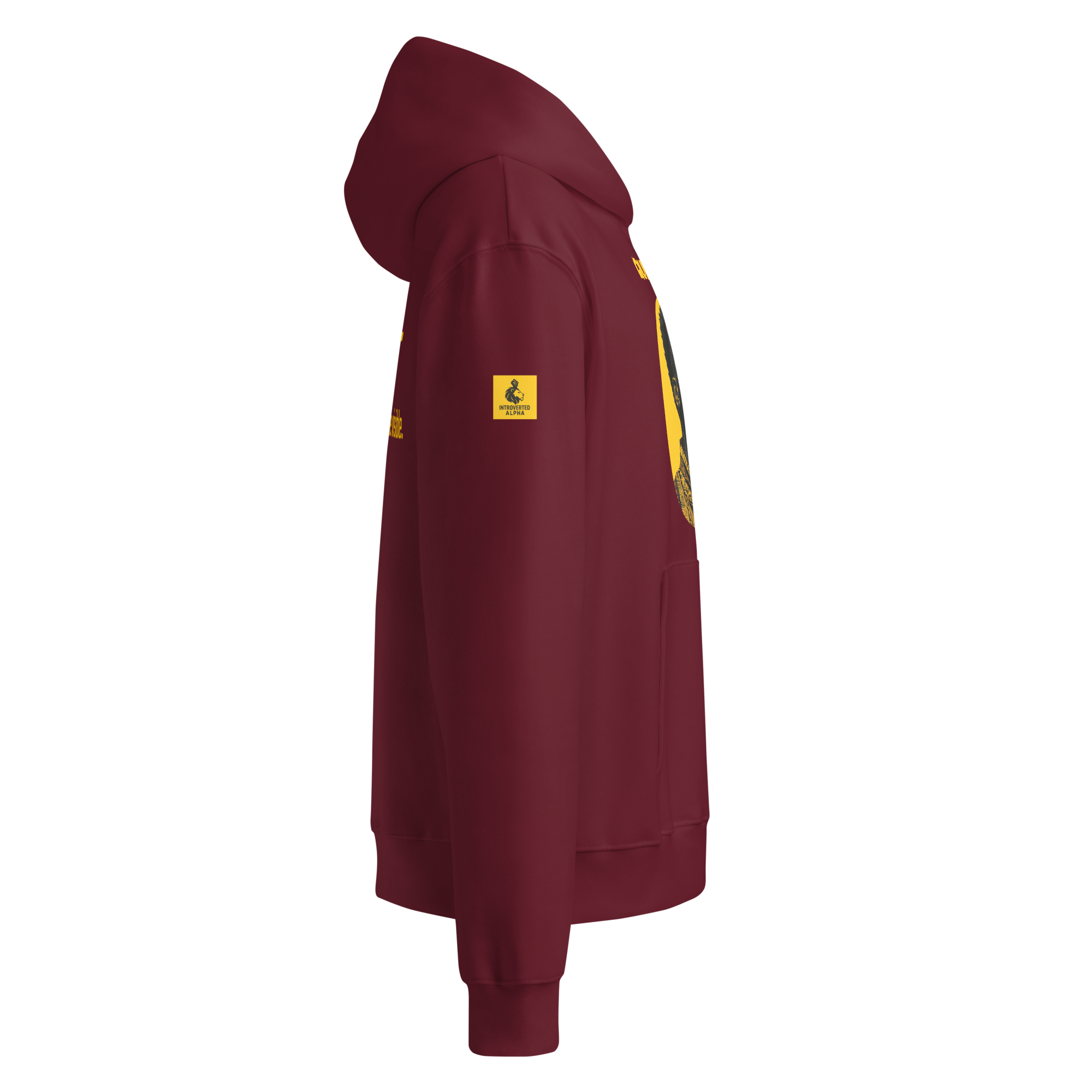 Xantho Philos™ Oversized Hoodie in Maroon for men, premium oversized hoodie with heavyweight comfort