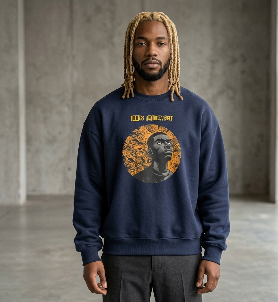 Xantho Philos™ Oversized Sweatshirt in Navy for men, minimalist premium sweatshirt with everyday streetwear style