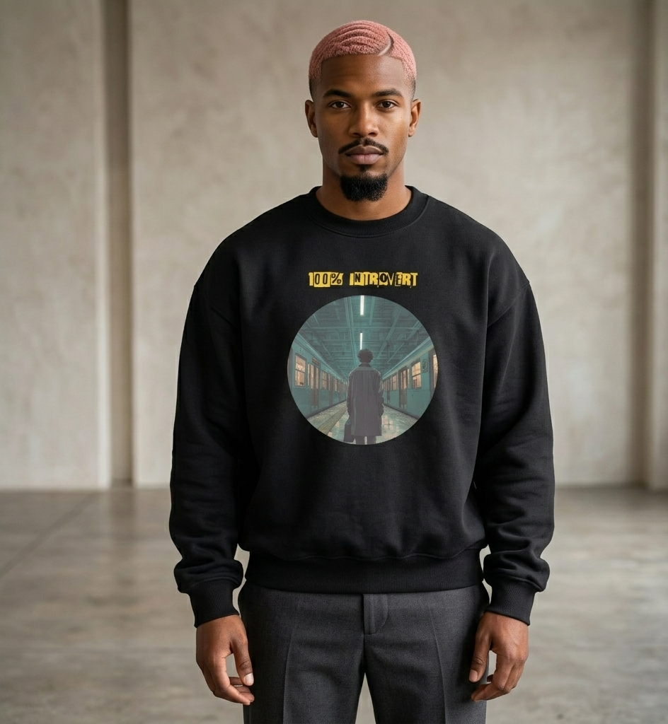 Xantho Philos™ Oversized Sweatshirt in Vintage Black for men, washed heavyweight sweatshirt with a relaxed oversized fit