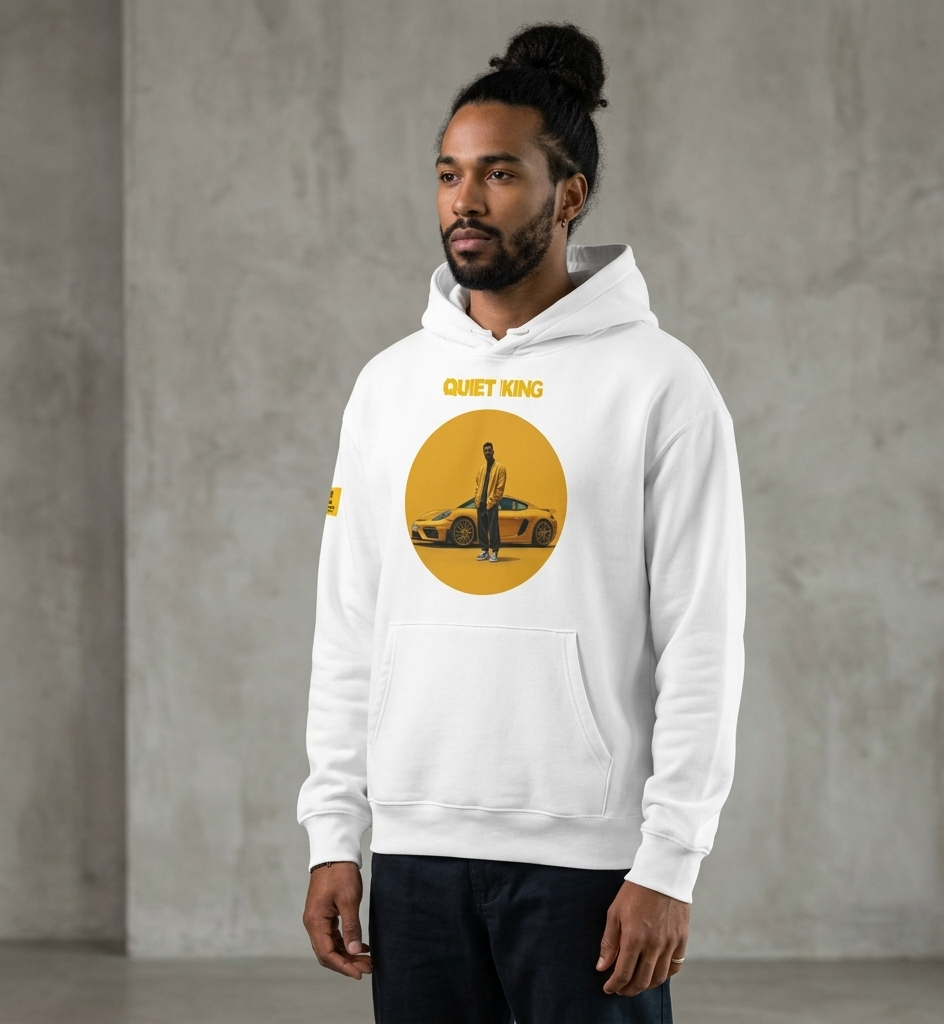 Xantho Philos™ Oversized Hoodie in White for men, crisp minimalist oversized hoodie with premium streetwear appeal