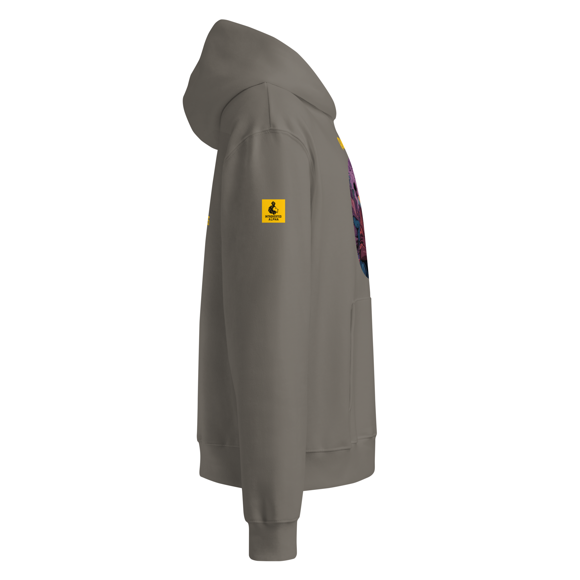 IntrovertedAlpha™ Oversized Hoodie in Asphalt for men, clean minimalist hoodie with premium heavyweight comfort