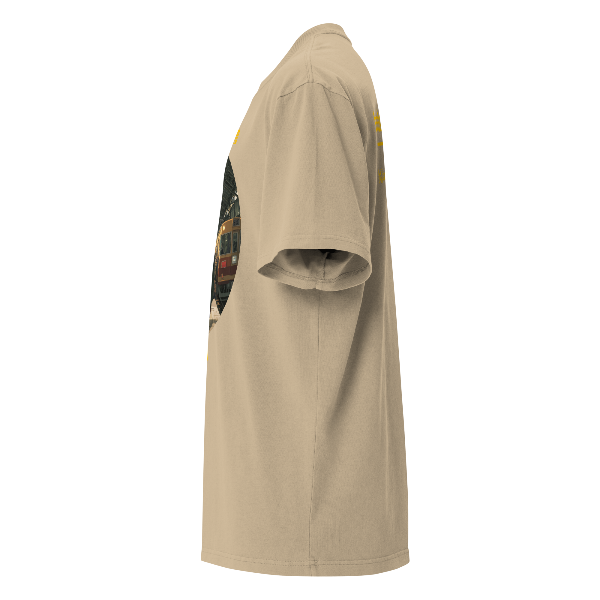 IntrovertedAlpha™ Oversized Faded T-Shirt in Faded Khaki for men, neutral oversized T-shirt with casual streetwear style