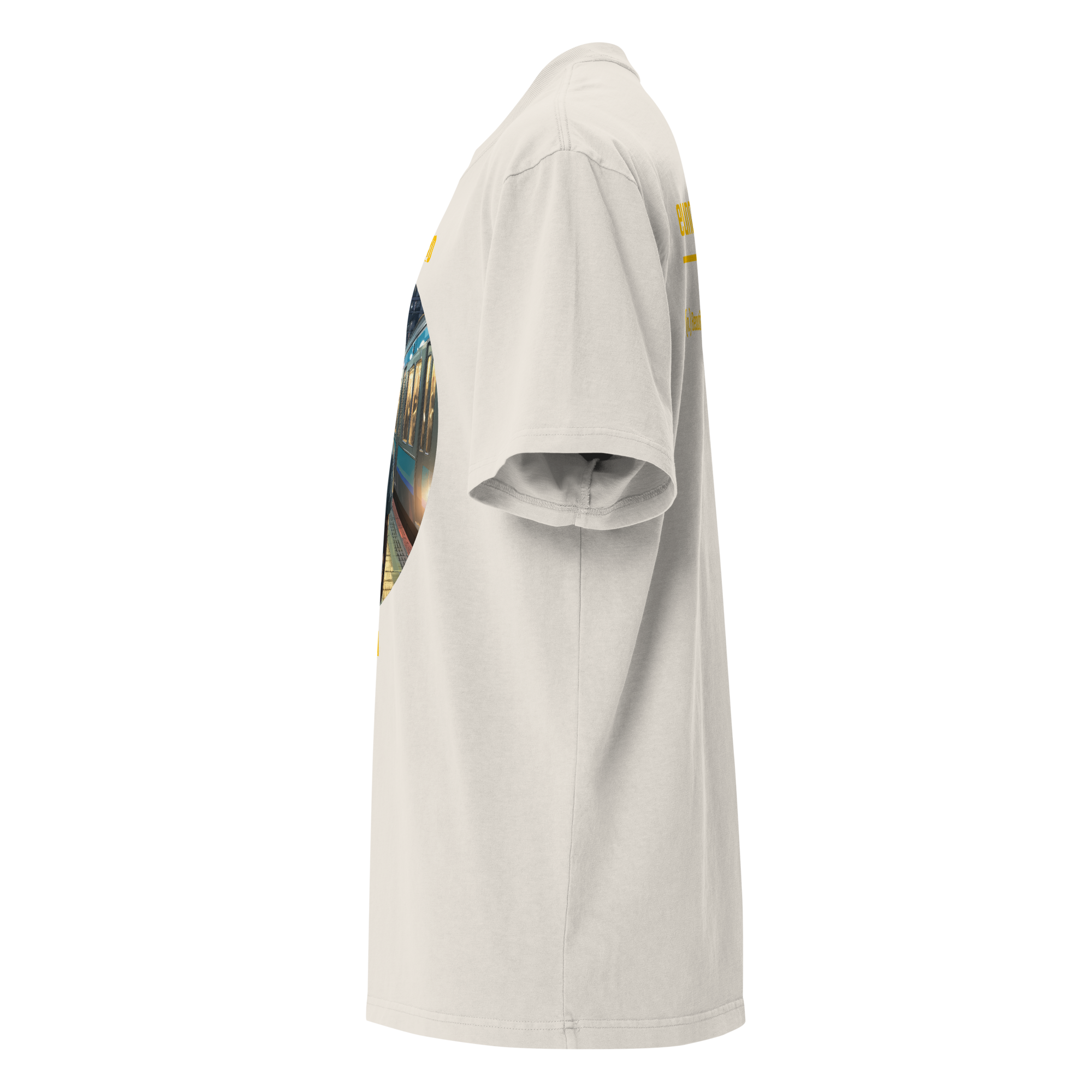 IntrovertedAlpha™ Oversized Faded T-Shirt in Faded Bone for men, soft neutral oversized T-shirt with a minimalist streetwear feel