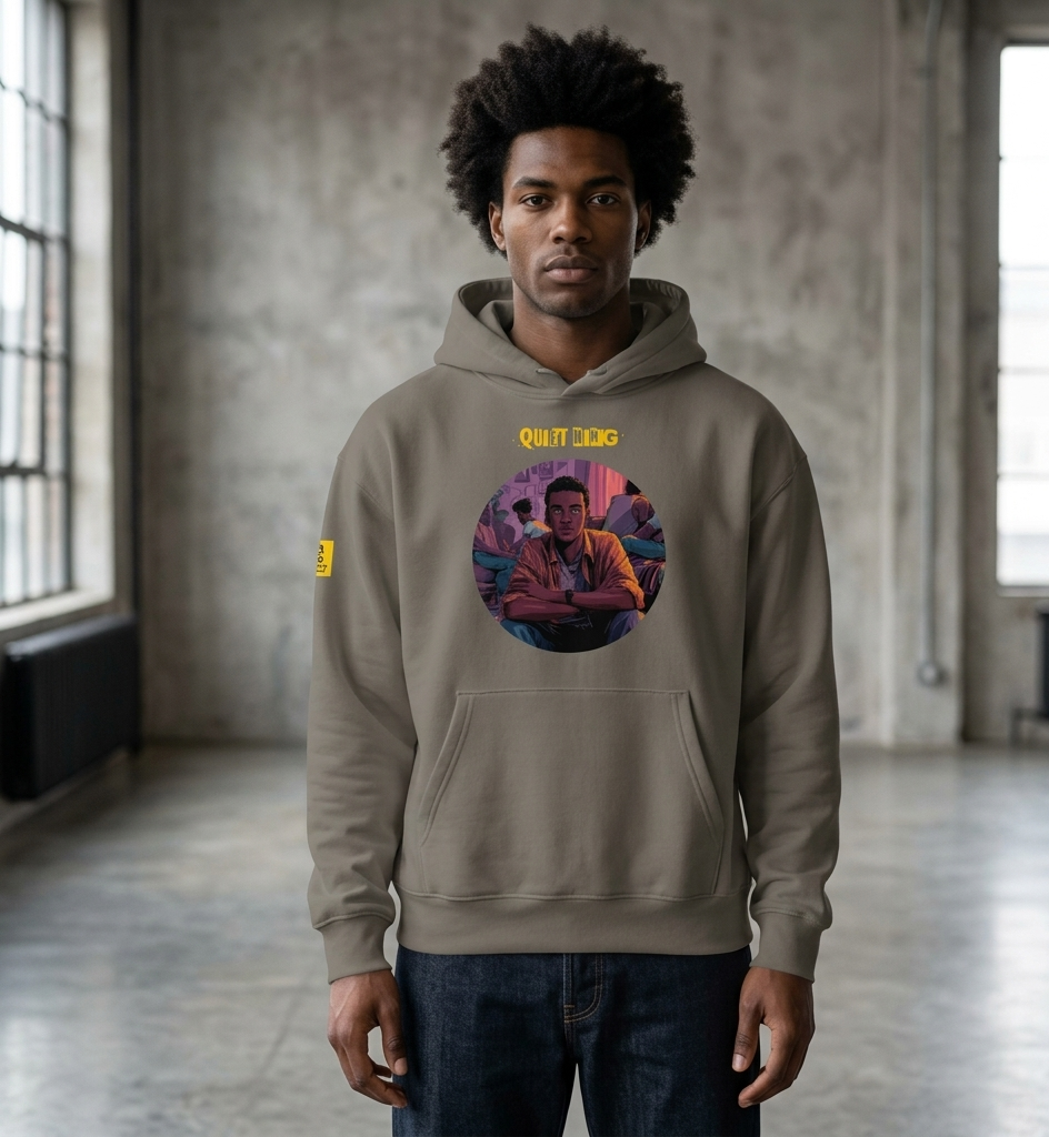 IntrovertedAlpha™ Oversized Hoodie in Asphalt for men, clean minimalist hoodie with premium heavyweight comfort