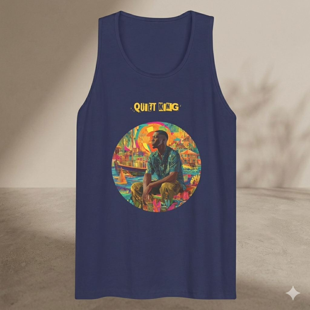 IntrovertedAlpha™ Tank Top in Harbor Blue for men, lightweight premium tank top with a clean casual tone