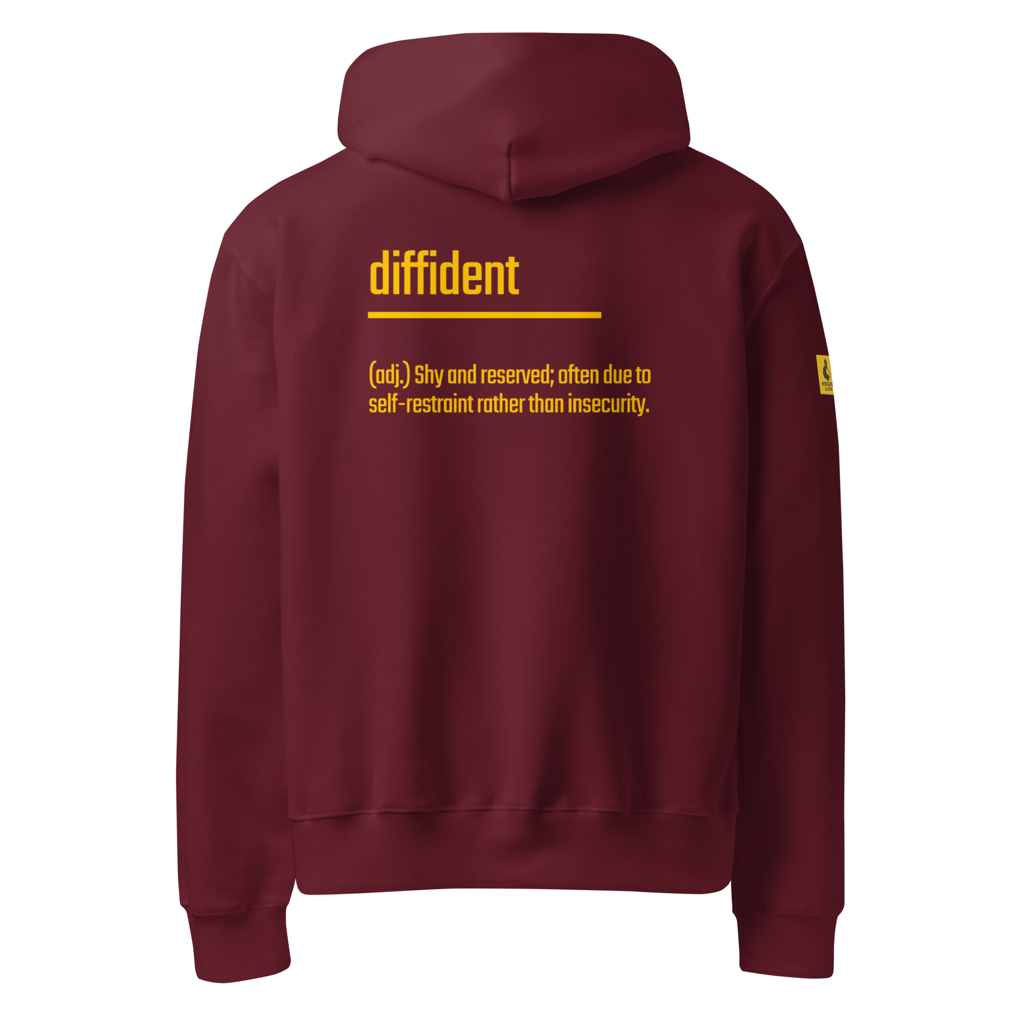 IntrovertedAlpha™ Oversized Hoodie in Maroon for men, premium oversized hoodie with heavyweight comfort