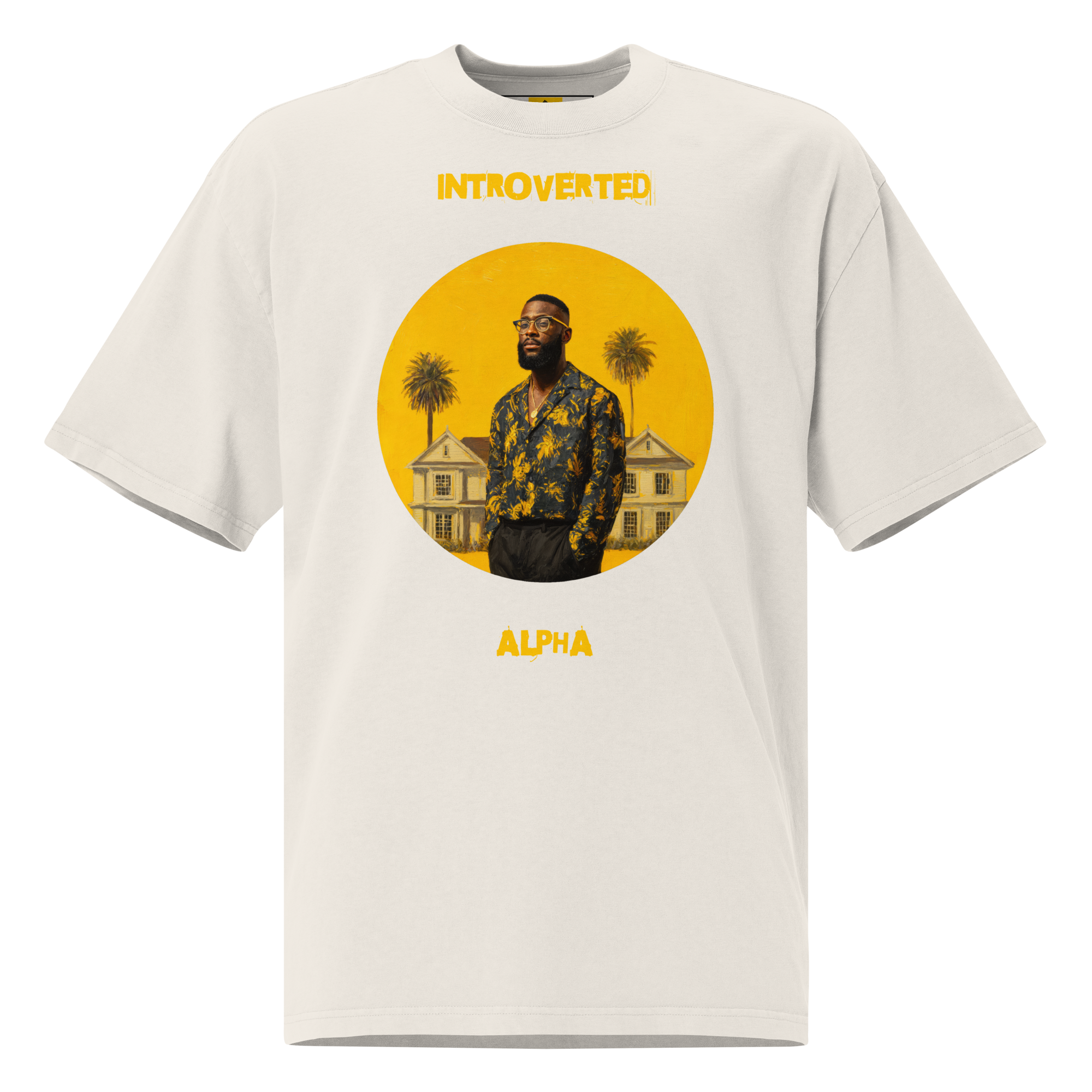 Xantho Philos™ Oversized Faded T-Shirt in Faded Bone for men, soft neutral oversized T-shirt with a minimalist streetwear feel