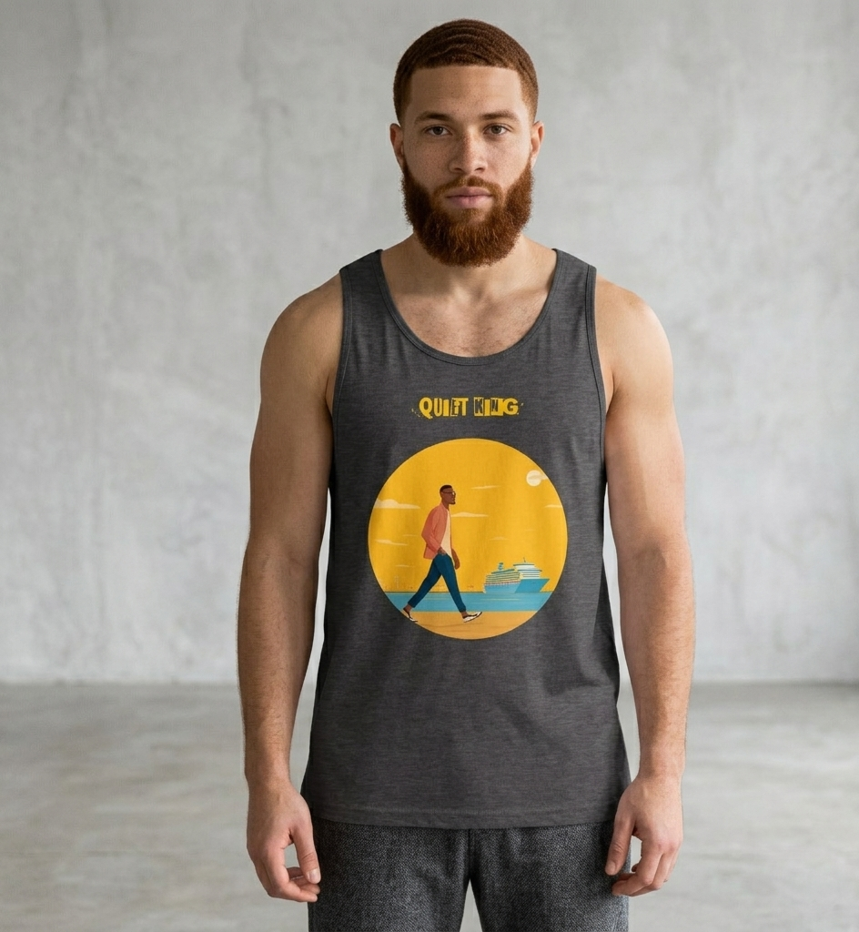 IntrovertedAlpha™ Tank Top in Charcoal Heather for men, soft-blend tank top with a clean everyday fit