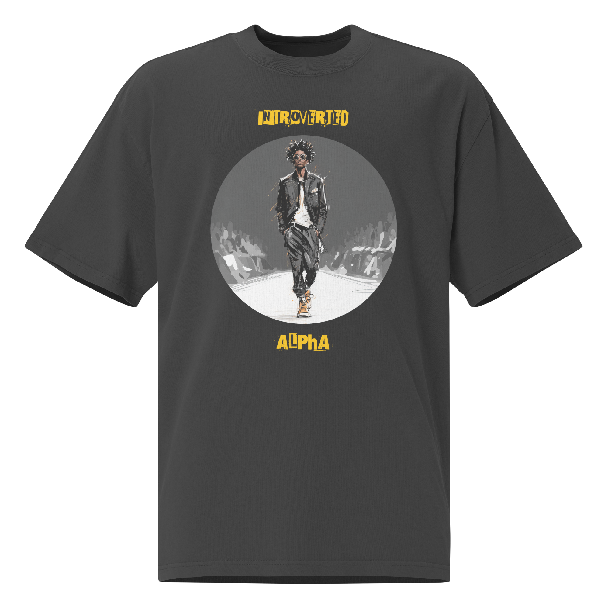 Xantho Philos™ Oversized Faded T-Shirt in Faded Black for men, vintage-wash streetwear with a relaxed oversized fit