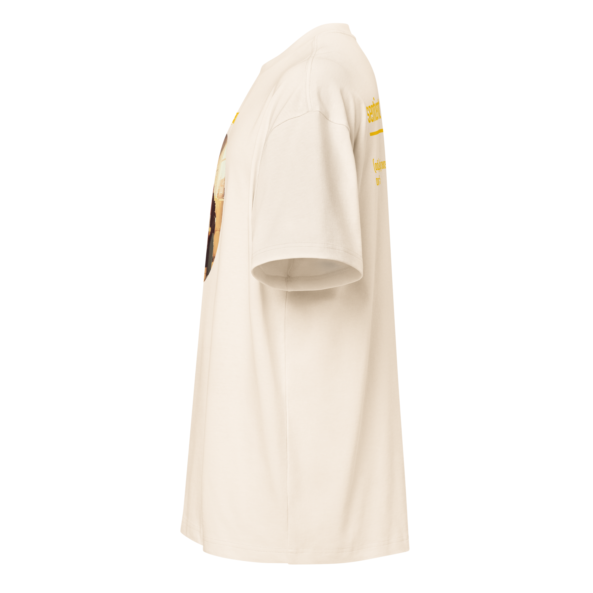 IntrovertedAlpha™ Box Tee in Vintage White for men, soft-toned box tee with a minimalist oversized fit