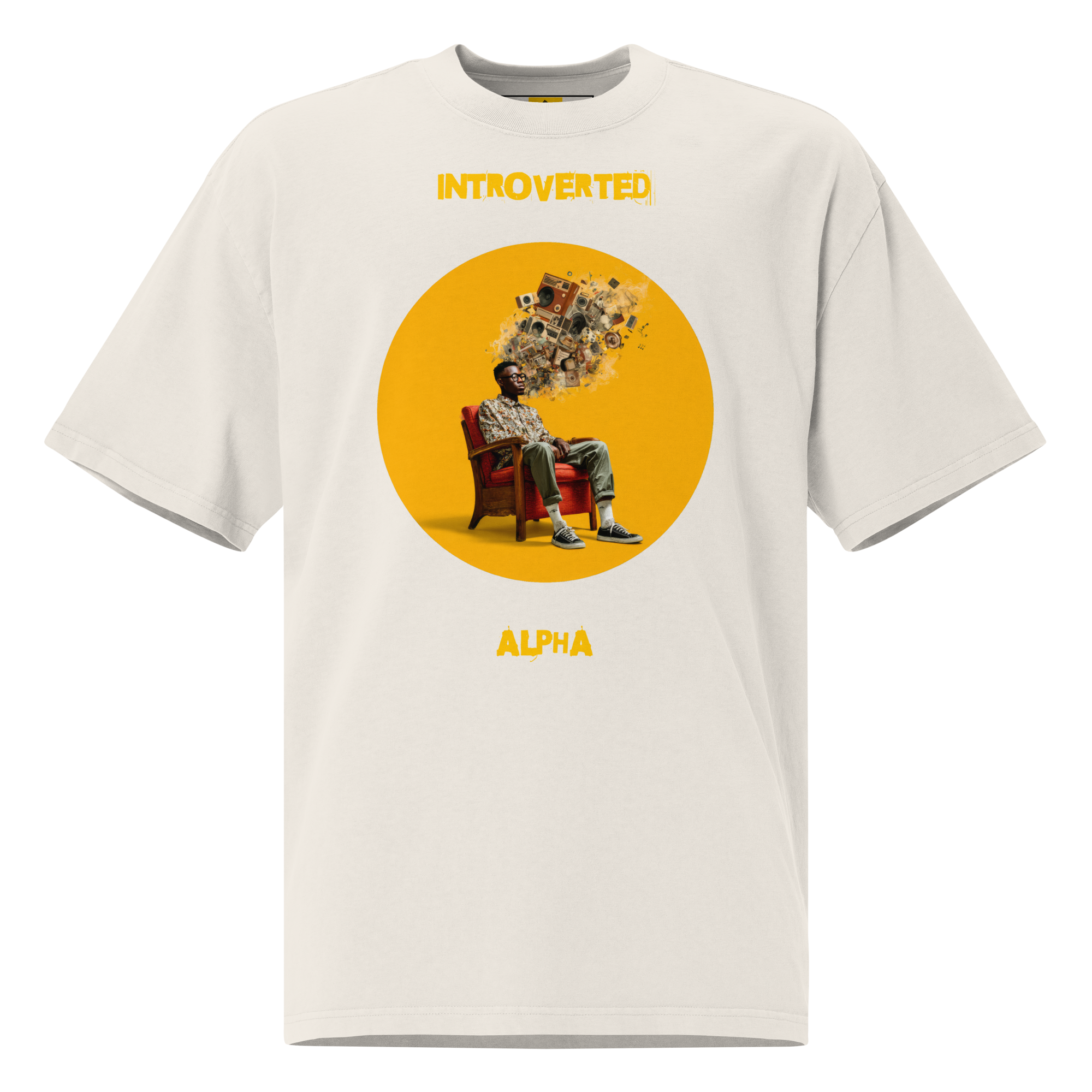 Xantho Philos™ Oversized Faded T-Shirt in Faded Bone for men, soft neutral oversized T-shirt with a minimalist streetwear feel