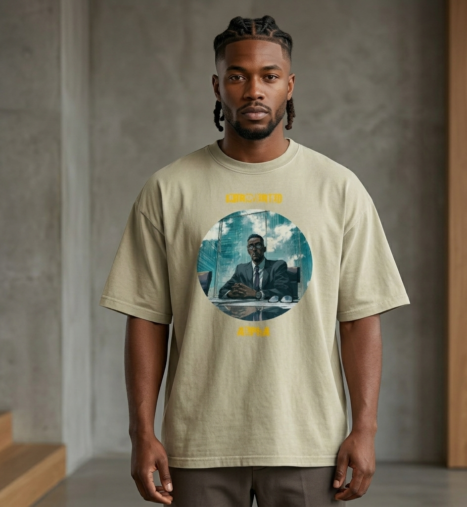 IntrovertedAlpha™ Oversized Faded T-Shirt in Faded Eucalyptus for men, washed green oversized T-shirt with premium casual style