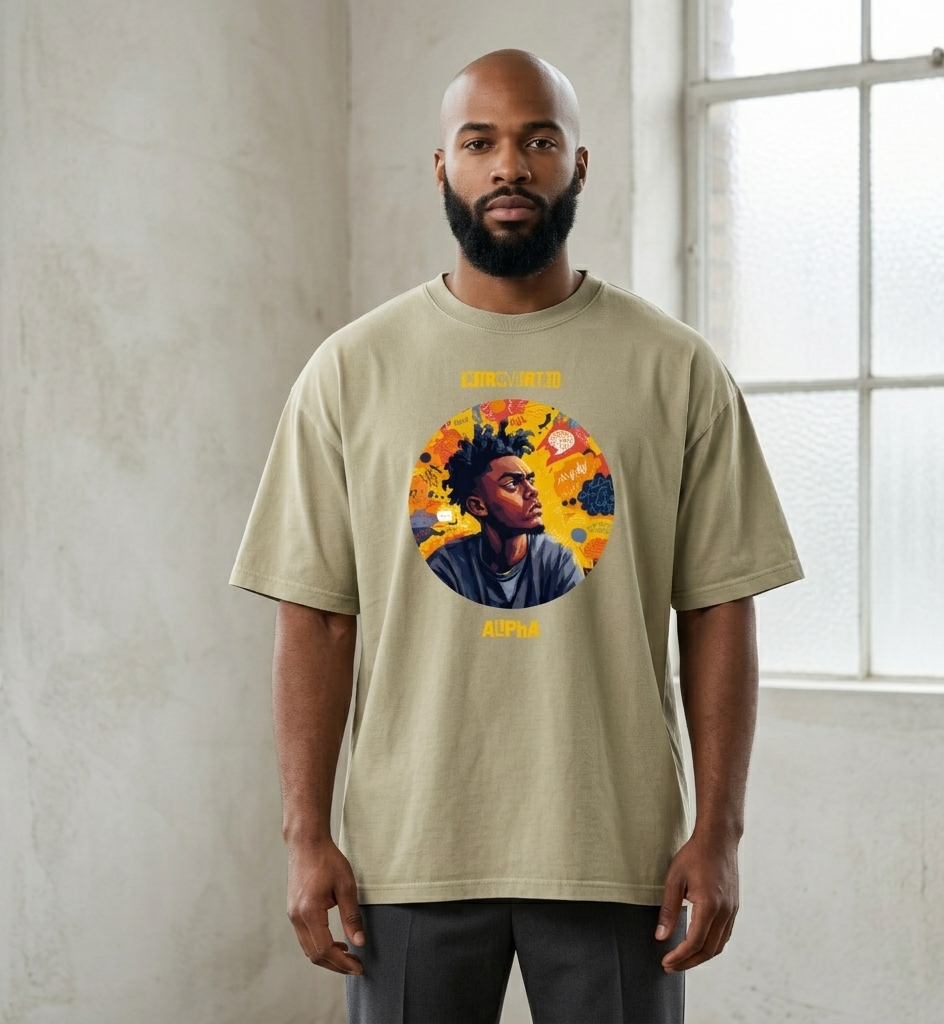 Xantho Philos™ Oversized Faded T-Shirt in Faded Eucalyptus for men, washed green oversized T-shirt with premium casual style