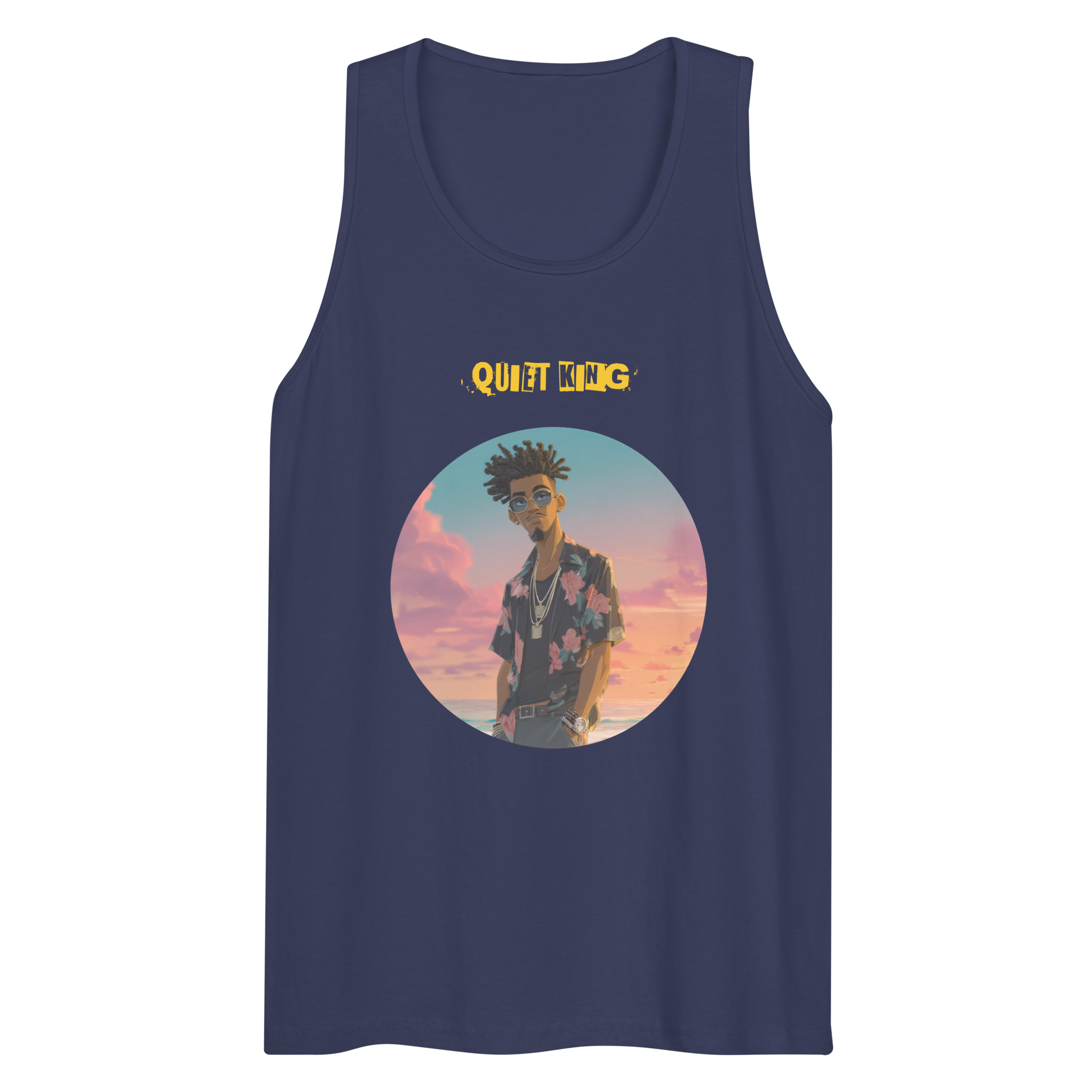 IntrovertedAlpha™ Tank Top in Harbor Blue for men, lightweight premium tank top with a clean casual tone